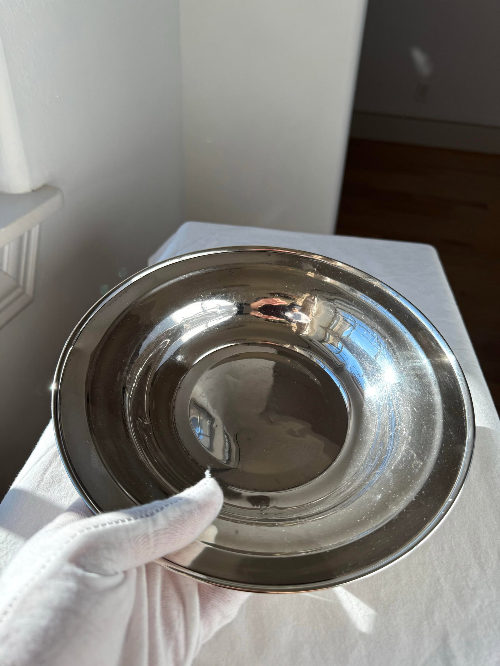 Vintage Sterling Silver Classic Plain Rim Bowl - 157 G - 4