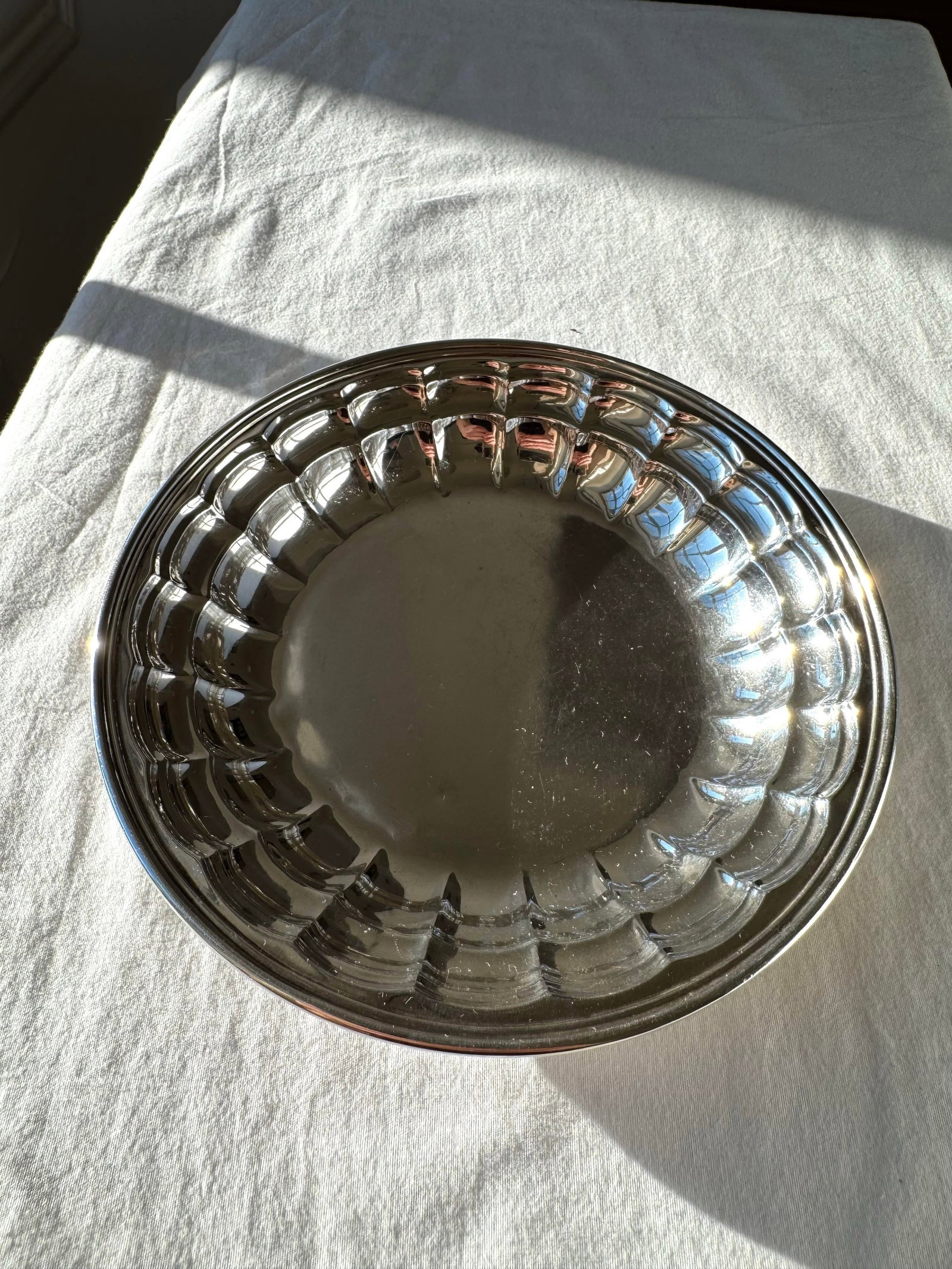 Vintage Sterling Silver Bowl With Fluted Rim, Marked 391 - 4