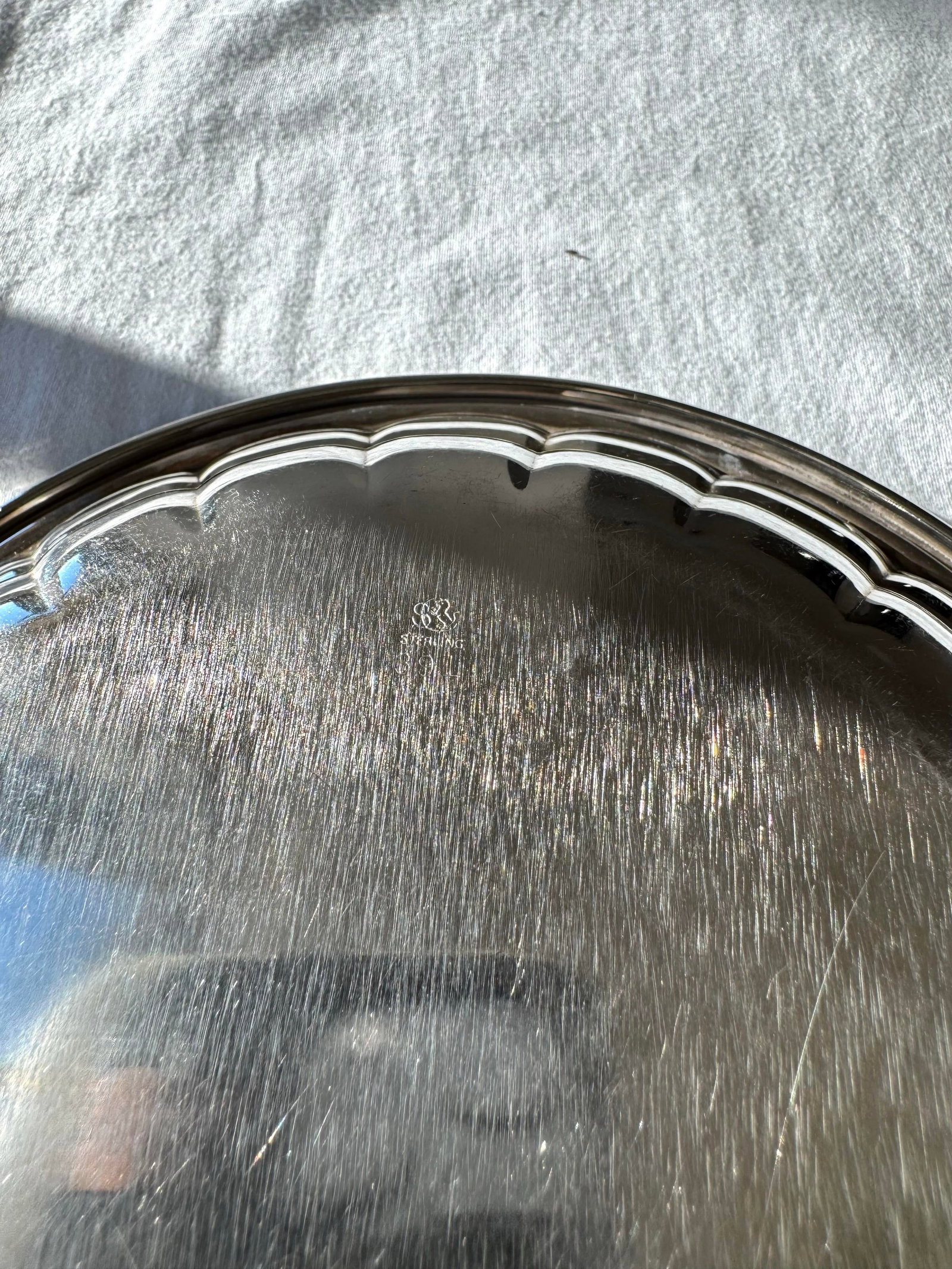 Vintage Sterling Silver Bowl With Fluted Rim, Marked 391 - 7