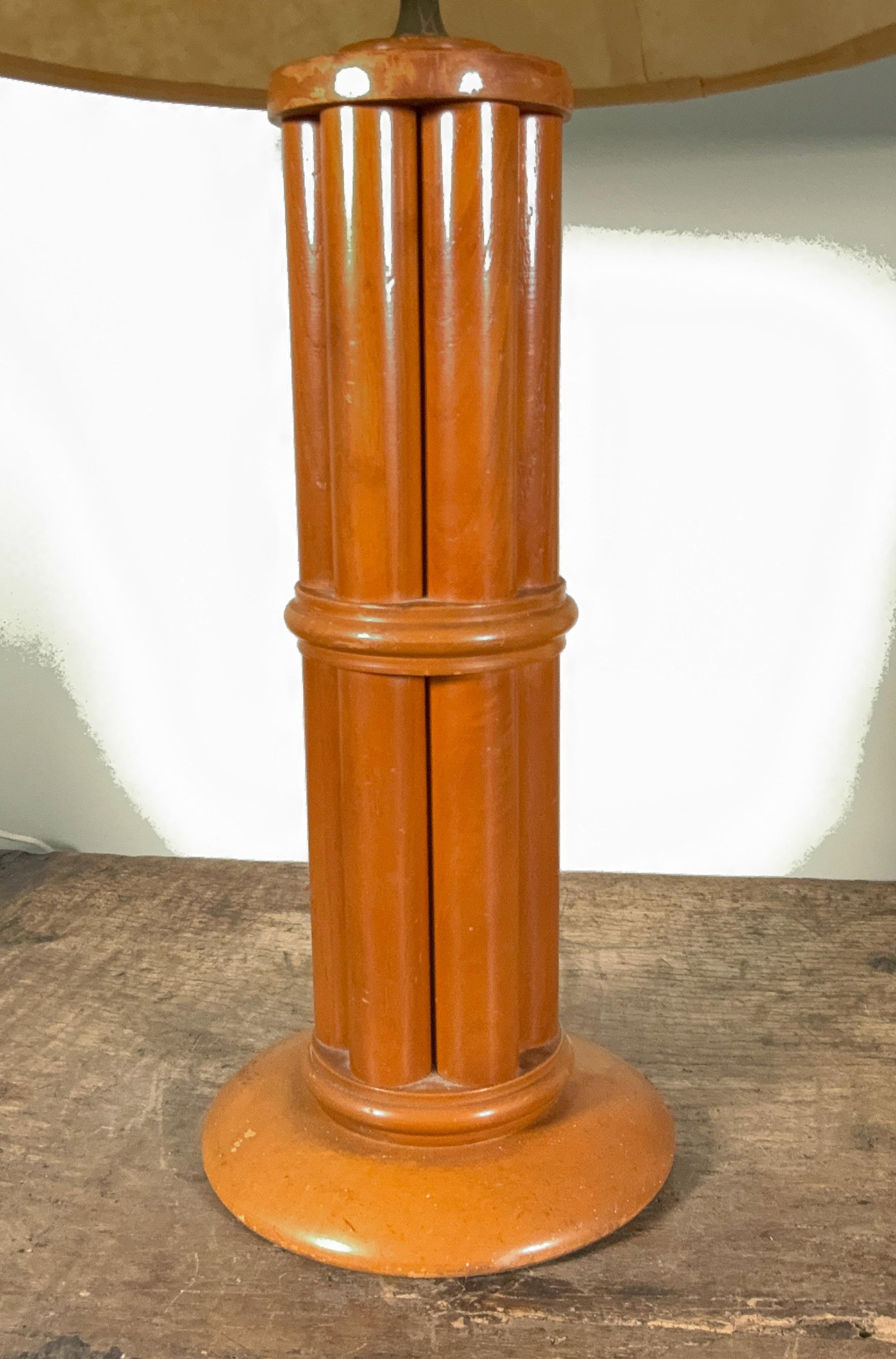 Coastal / Regency Faux Bamboo Table Lamps With Natural Fiber Shades - A Pair - 2