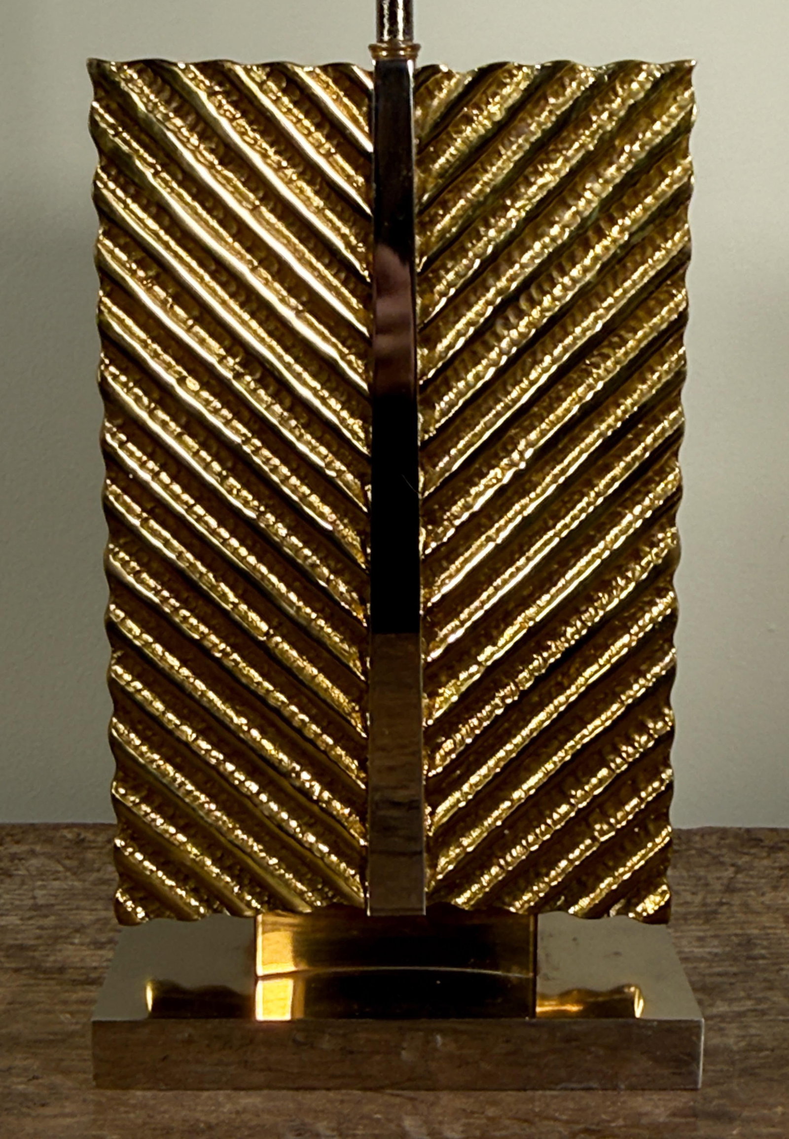 Vintage Hollywood Regency Maison Bagues Brass and Chrome Table Lamp - 8