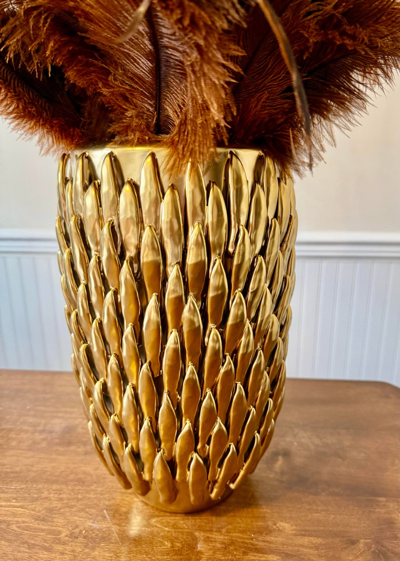 Pheasant Feather Decorative Vase - 6