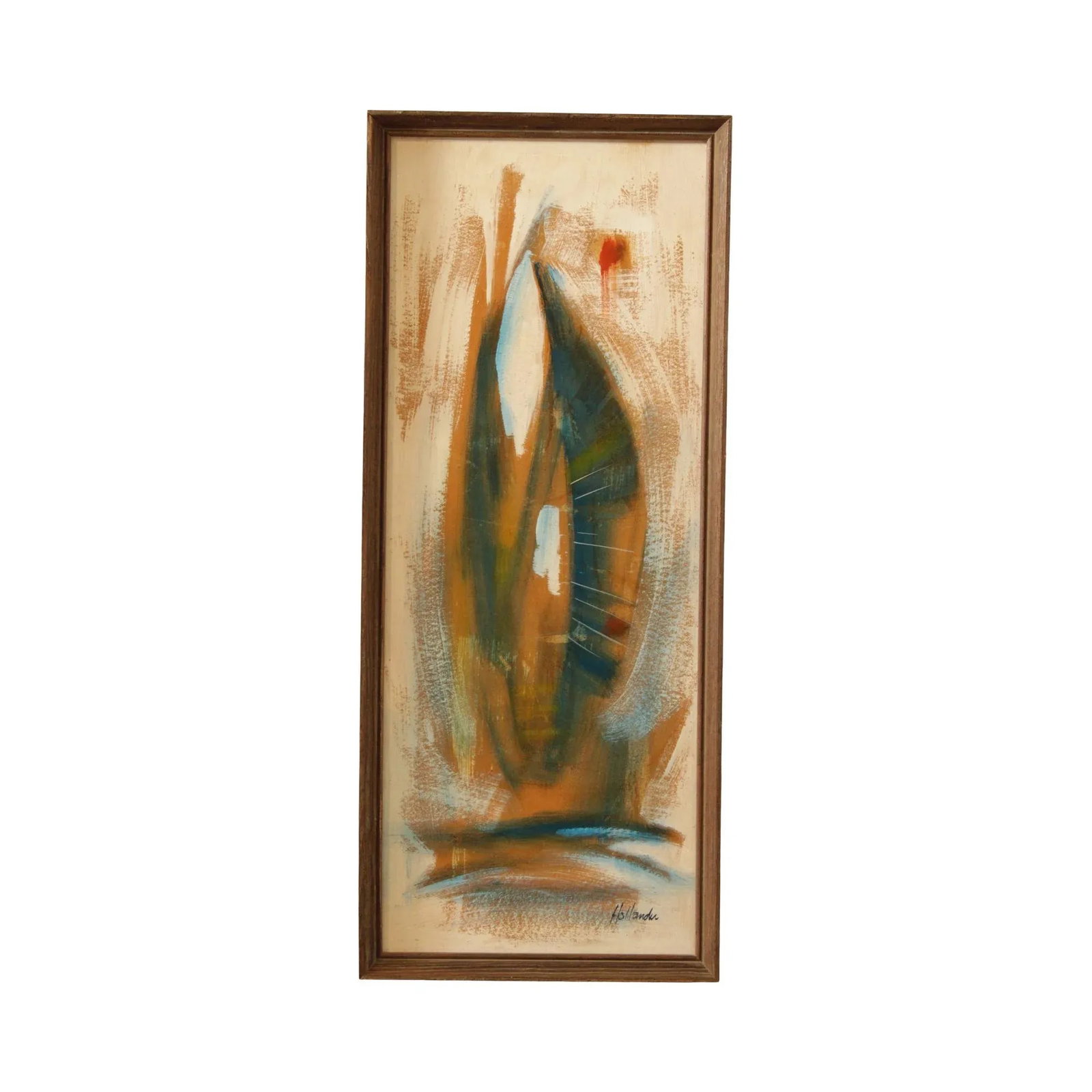 Mid Century Abstract Original Painting, Framed - 12