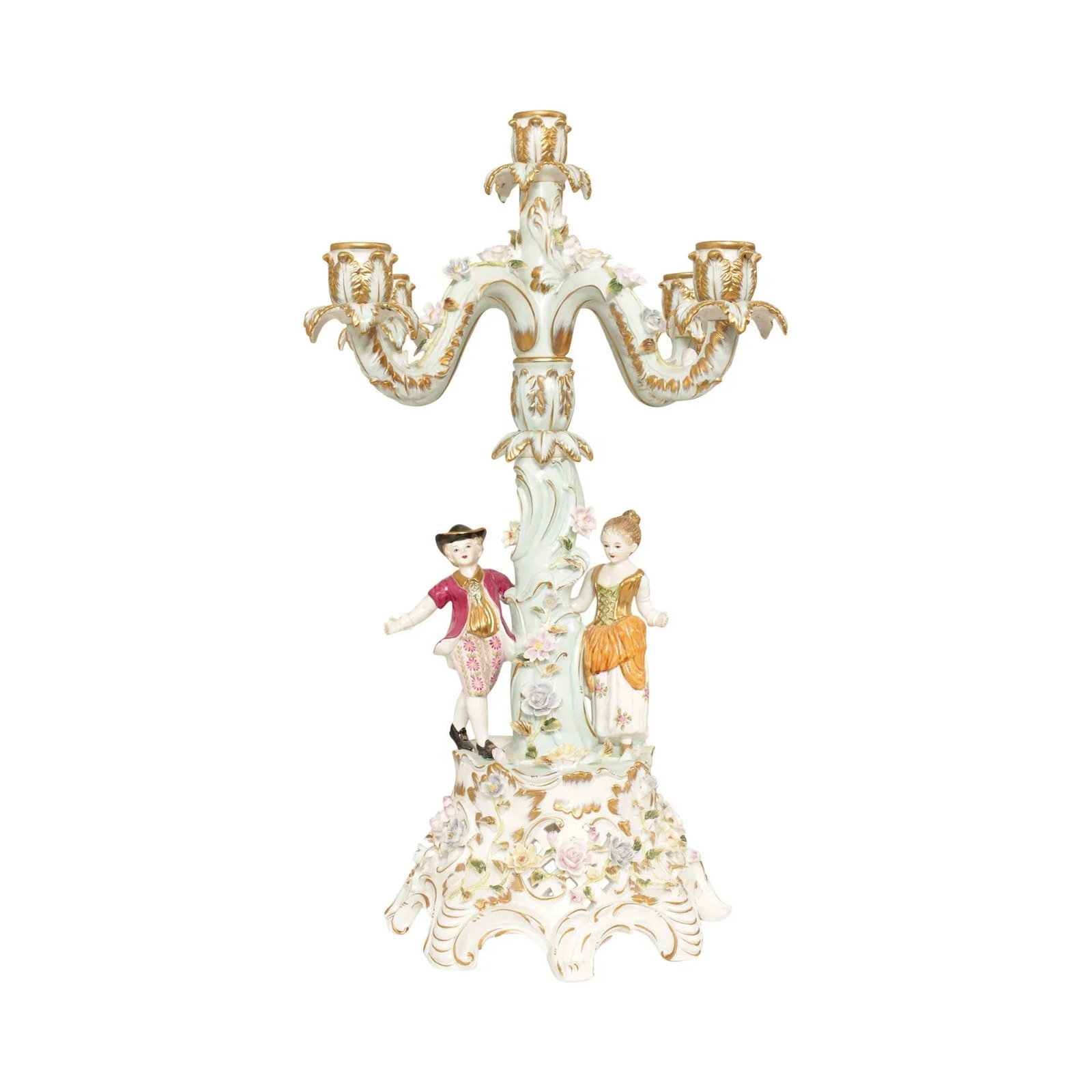 Vintage Meissen Porcelain Five Light Candelabra - 13