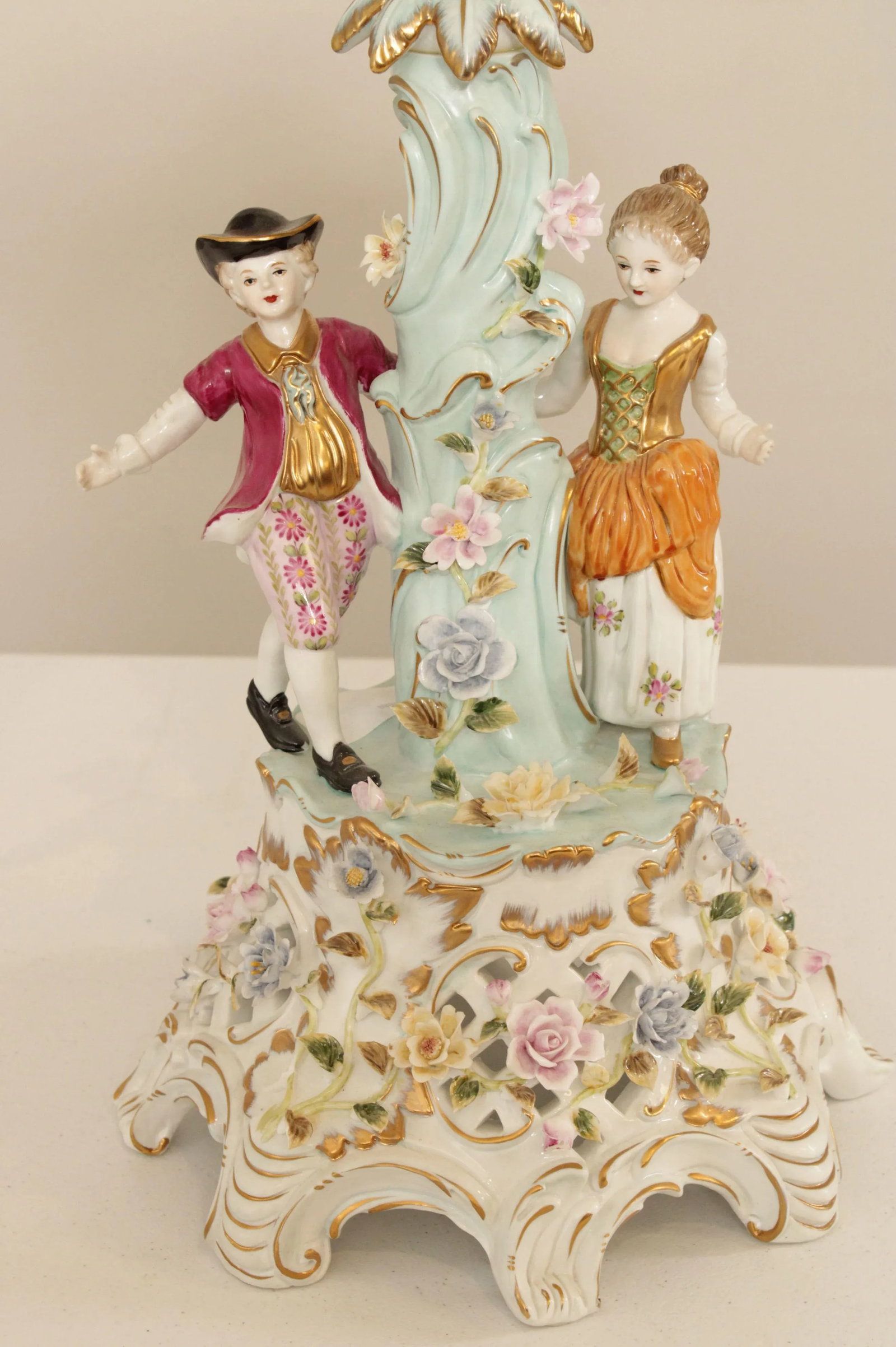 Vintage Meissen Porcelain Five Light Candelabra - 4