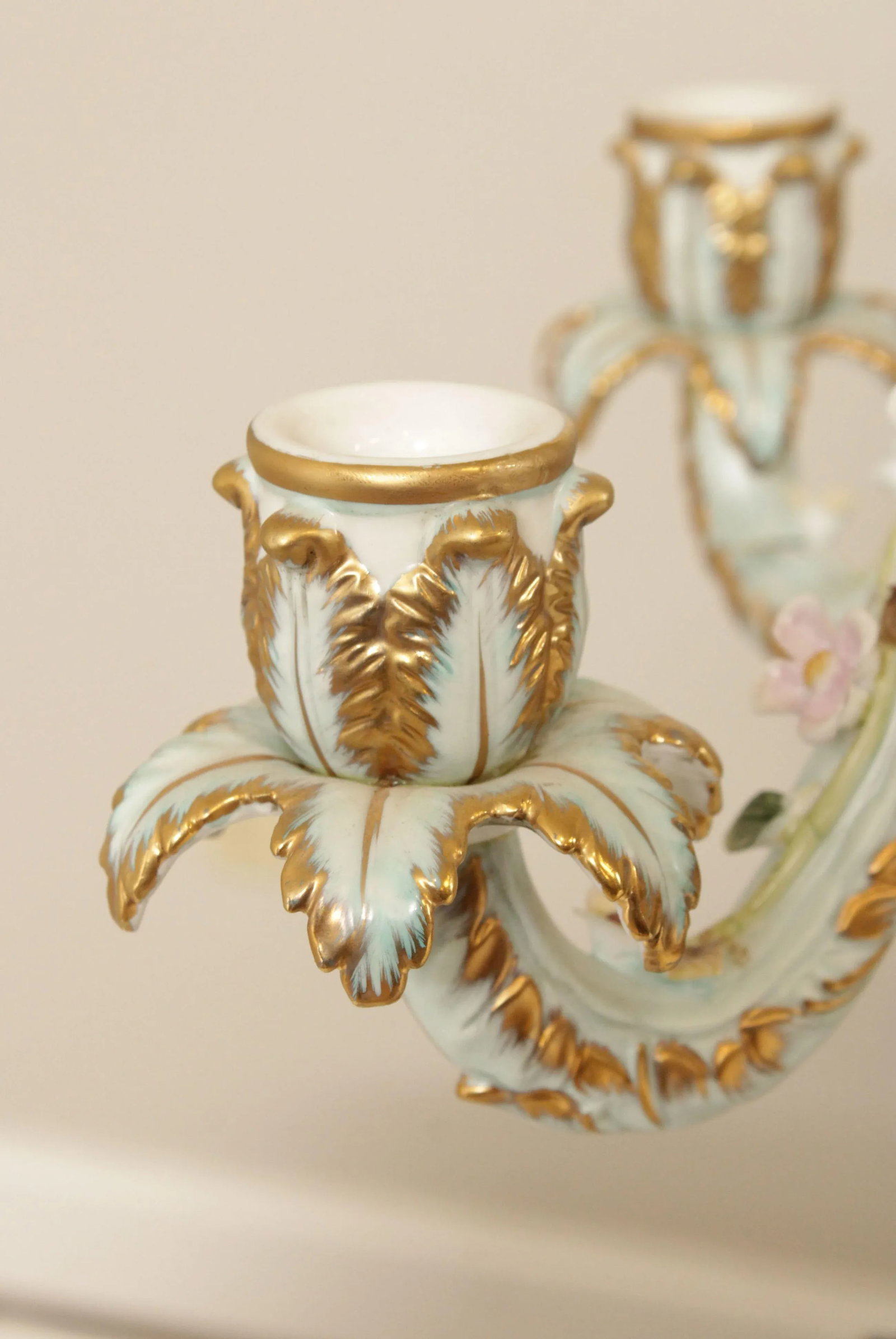 Vintage Meissen Porcelain Five Light Candelabra - 7