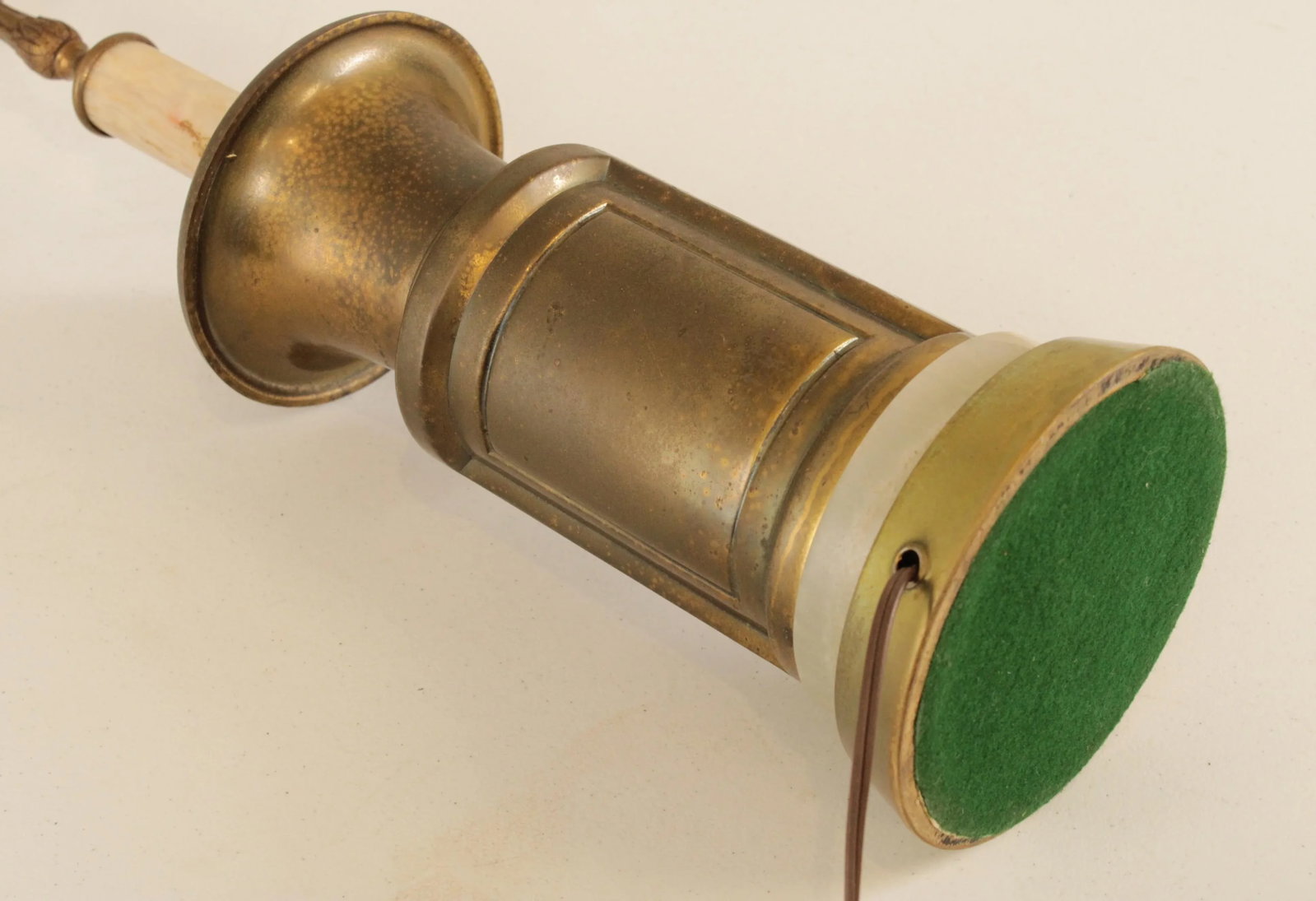 Vintage Lamp with 'Ure Medicines' Brass Canister Base and Onyx - 11