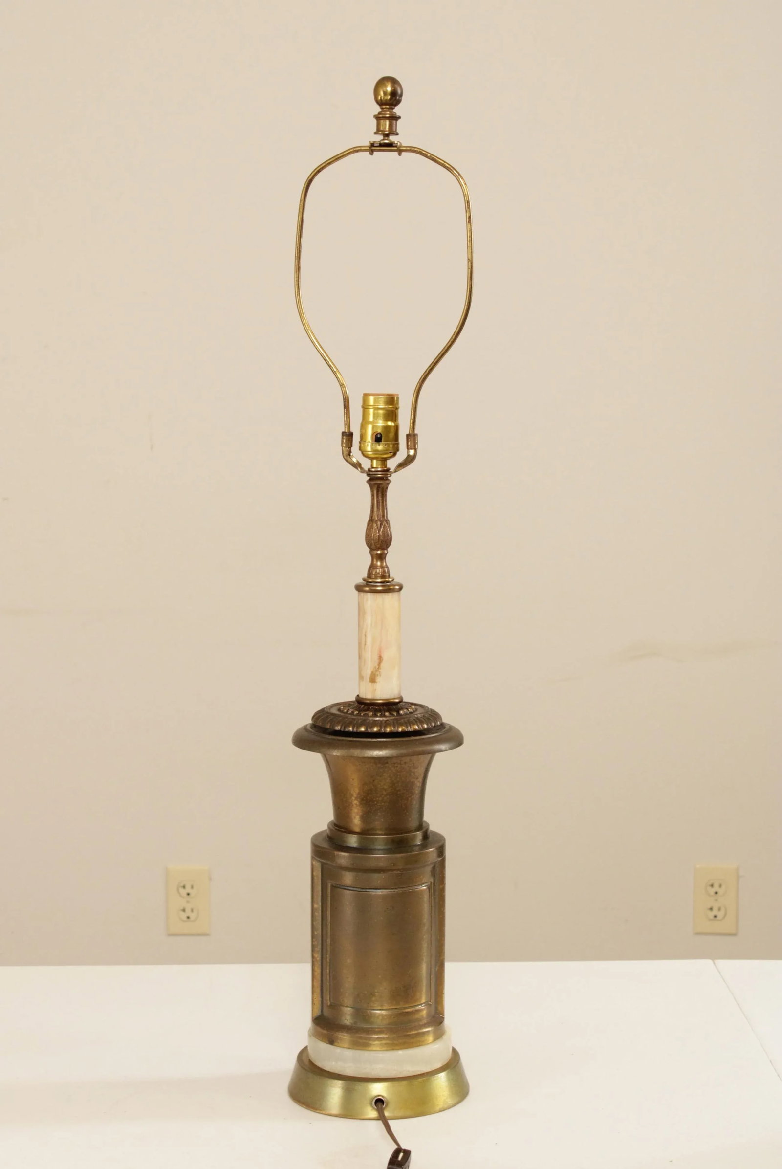 Vintage Lamp with 'Ure Medicines' Brass Canister Base and Onyx - 9