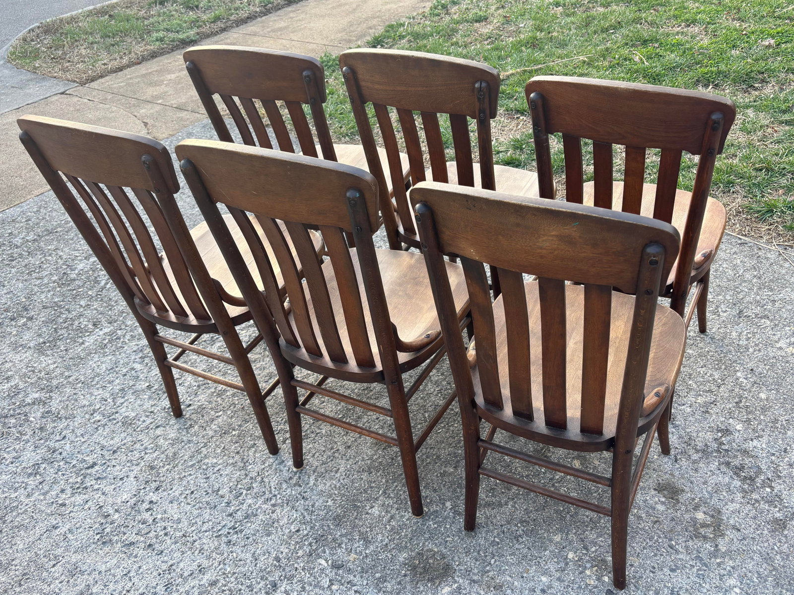 Antique Rustic Arts & Crafts Dining Chairs - Set of 6 - 10