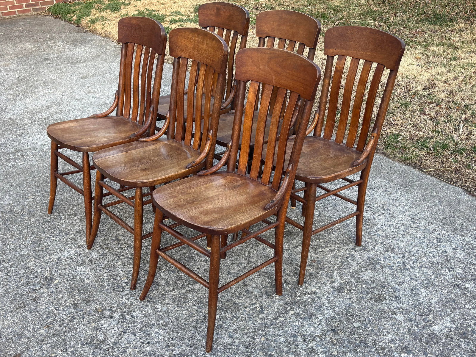 Antique Rustic Arts & Crafts Dining Chairs - Set of 6 - 3
