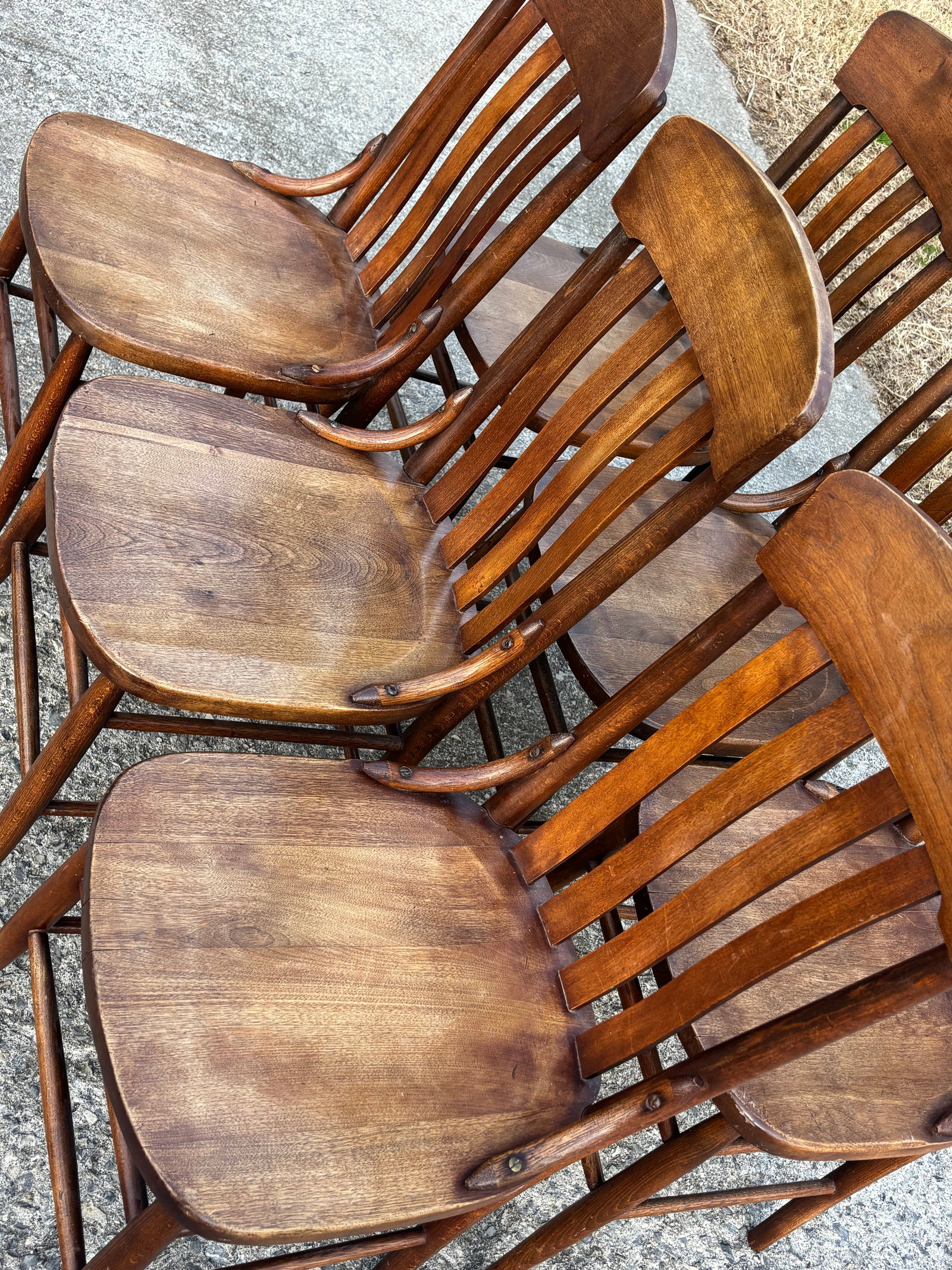 Antique Rustic Arts & Crafts Dining Chairs - Set of 6 - 4
