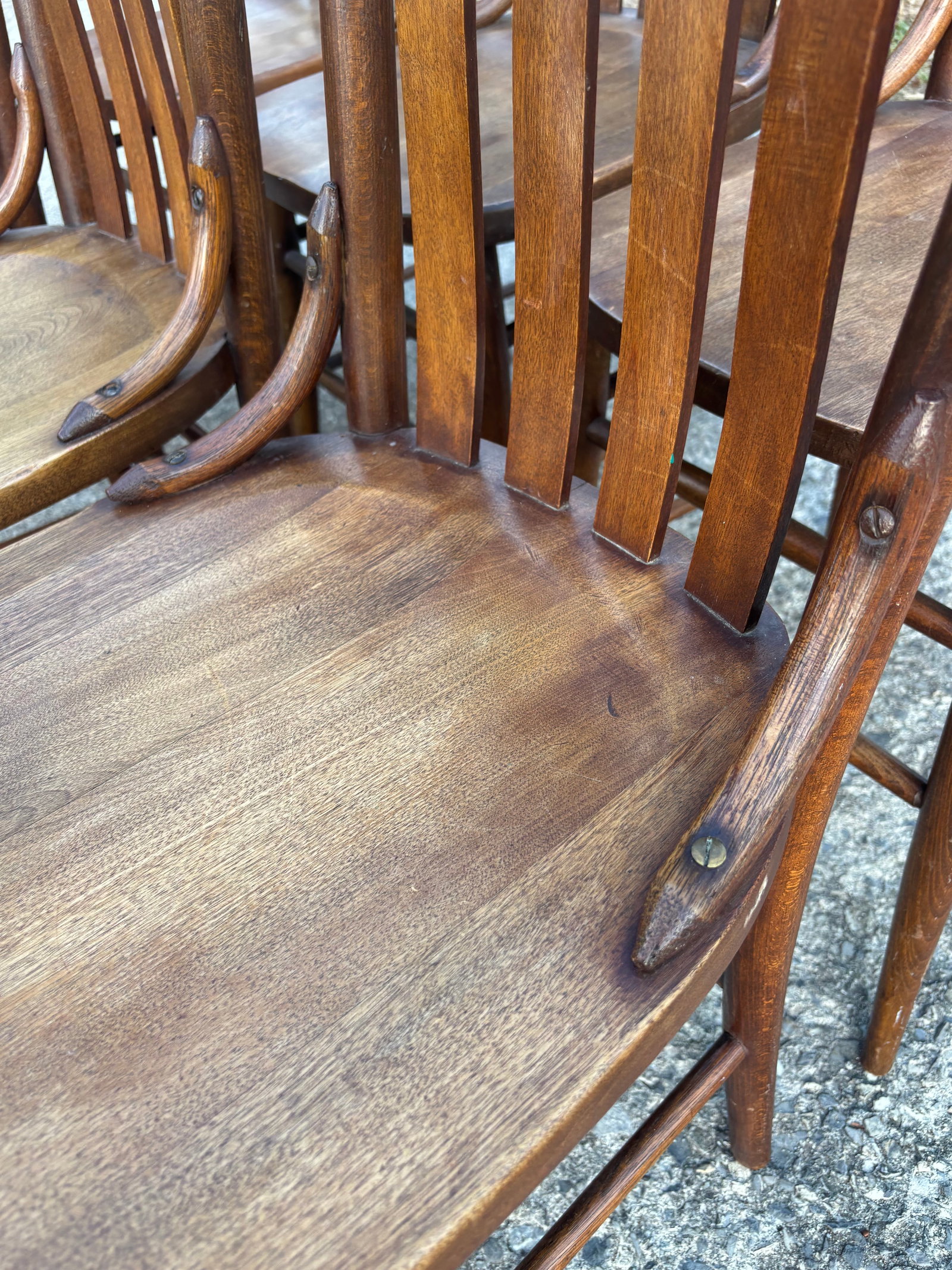 Antique Rustic Arts & Crafts Dining Chairs - Set of 6 - 5