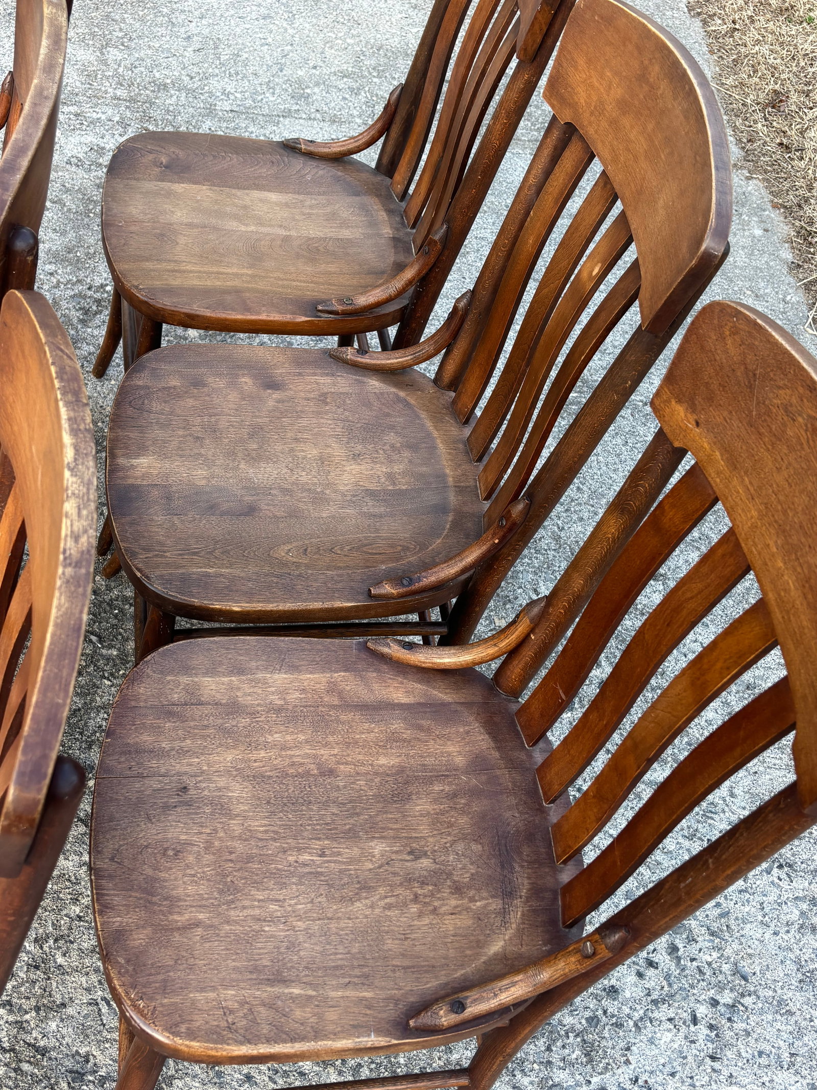 Antique Rustic Arts & Crafts Dining Chairs - Set of 6 - 6