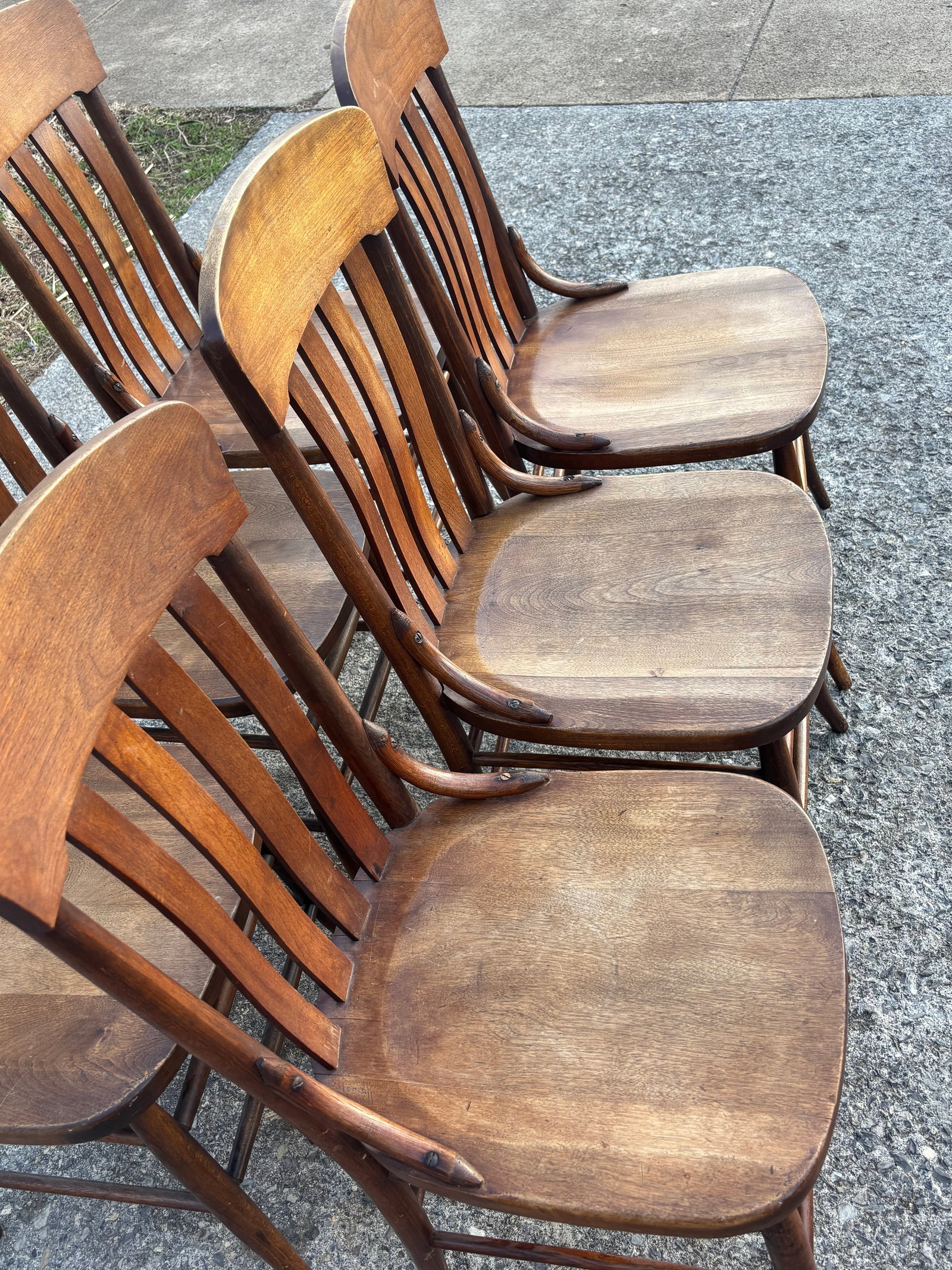 Antique Rustic Arts & Crafts Dining Chairs - Set of 6 - 8