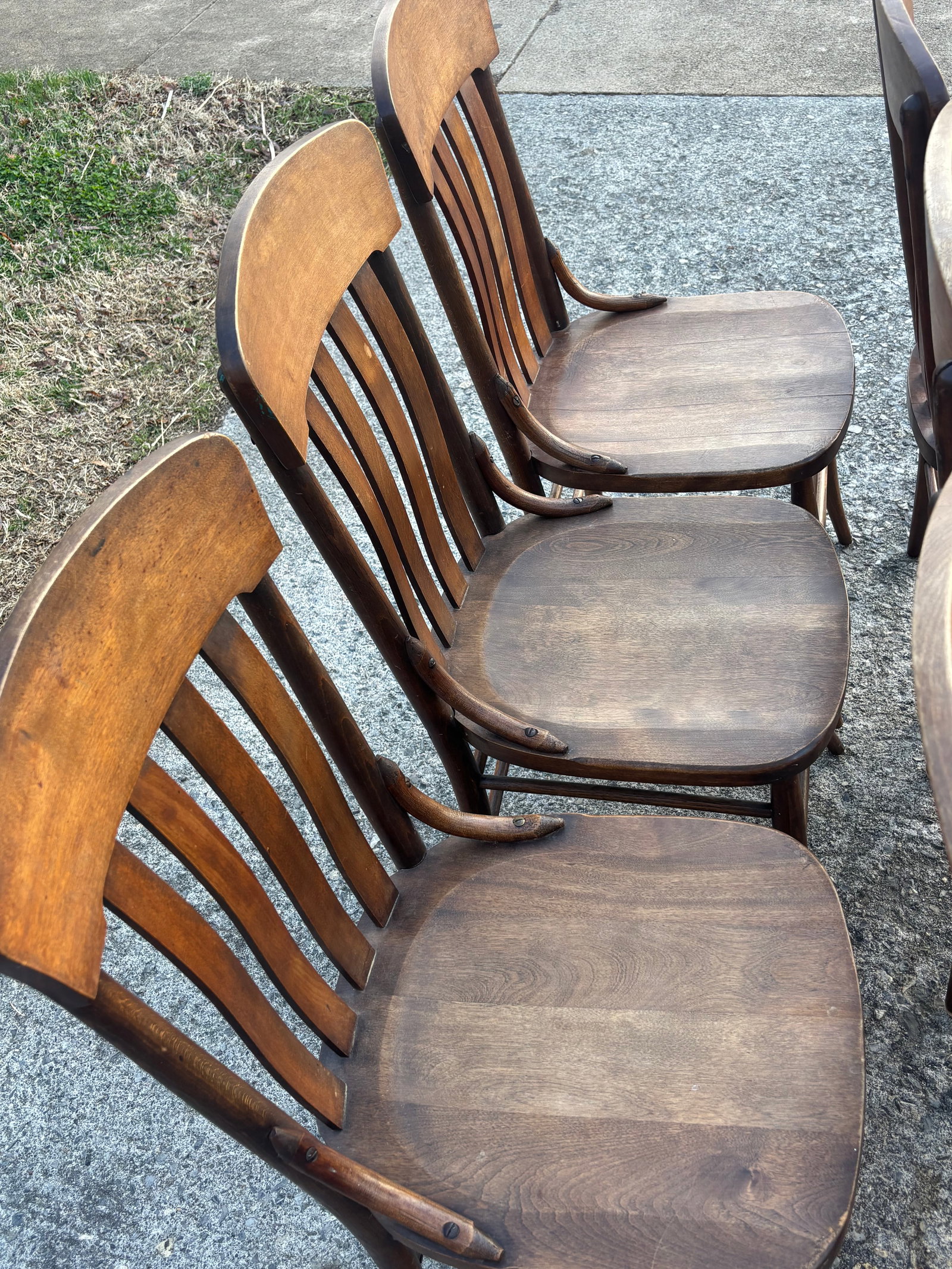 Antique Rustic Arts & Crafts Dining Chairs - Set of 6 - 9