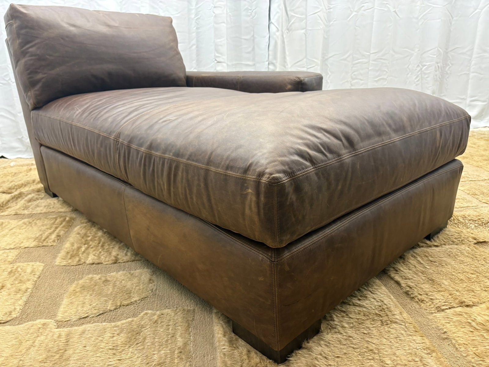 Rh Maxwell Leather Right-Arm Chaise - 10