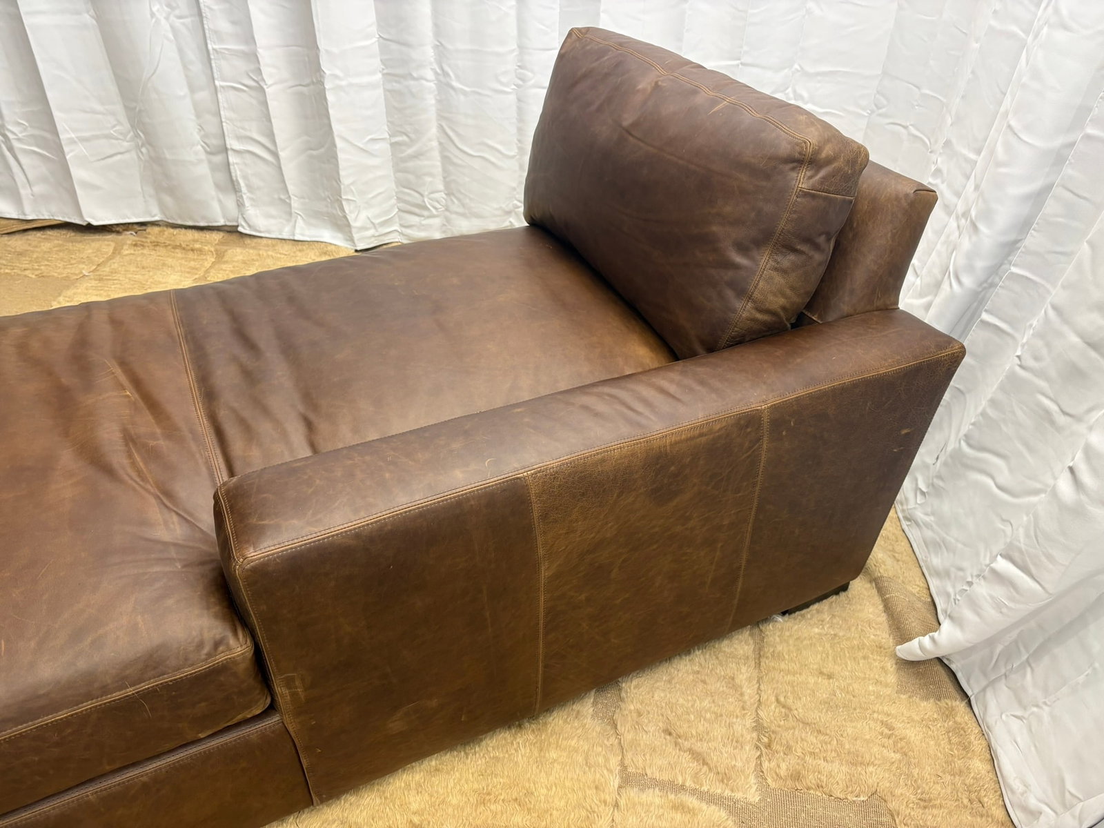 Rh Maxwell Leather Right-Arm Chaise - 12