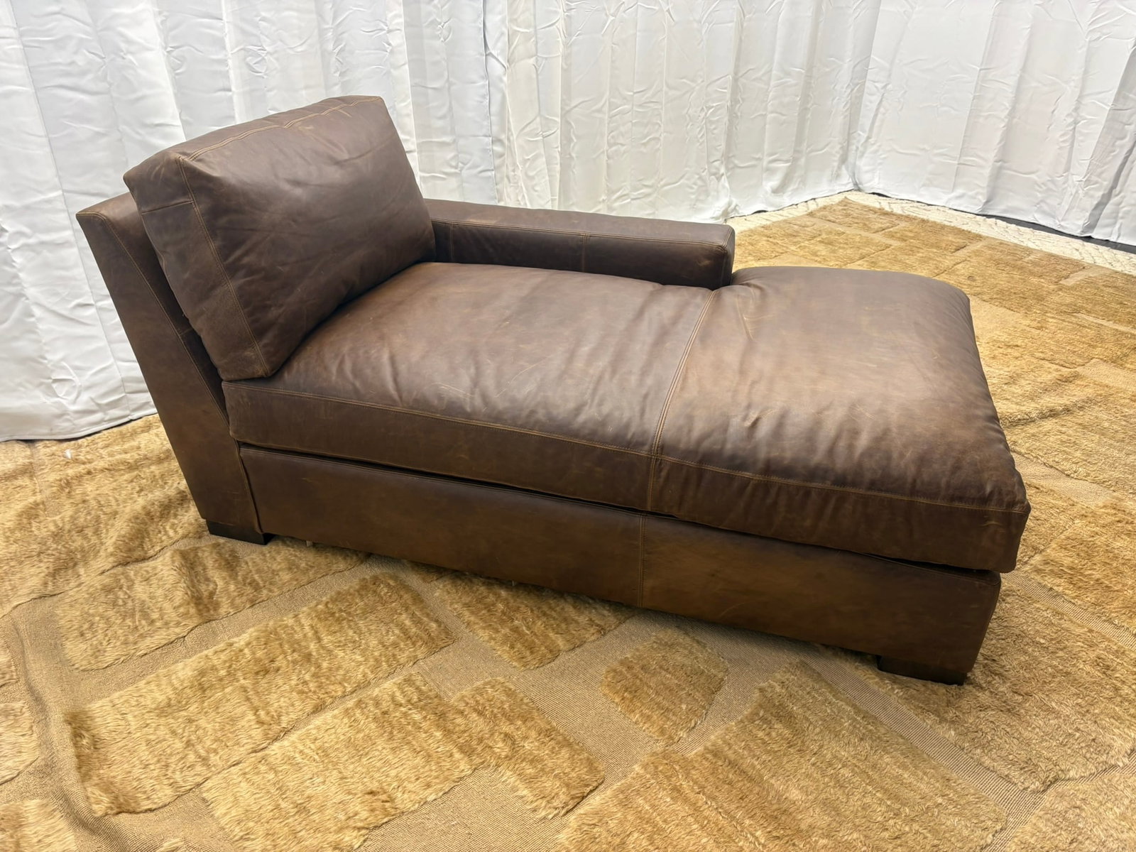 Rh Maxwell Leather Right-Arm Chaise - 13