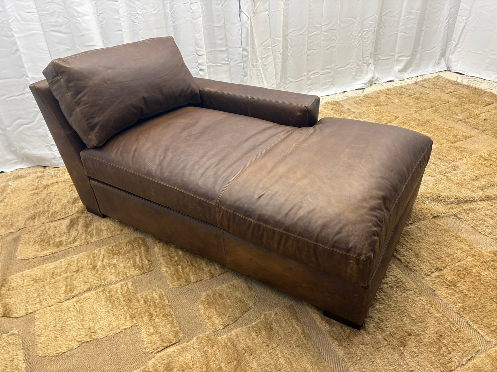 Rh Maxwell Leather Right-Arm Chaise - 17