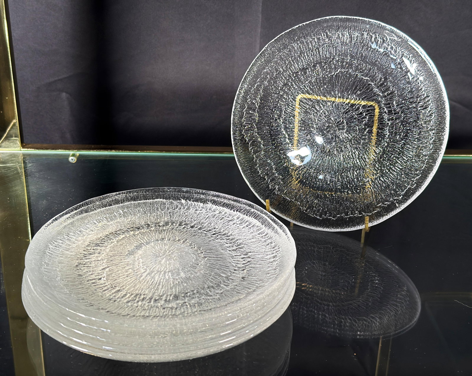 Iittala Solaris Glass 7.75" Lunch Plates by Tapio Wirkkala, Finland, 1970s - Set of 6 - 4