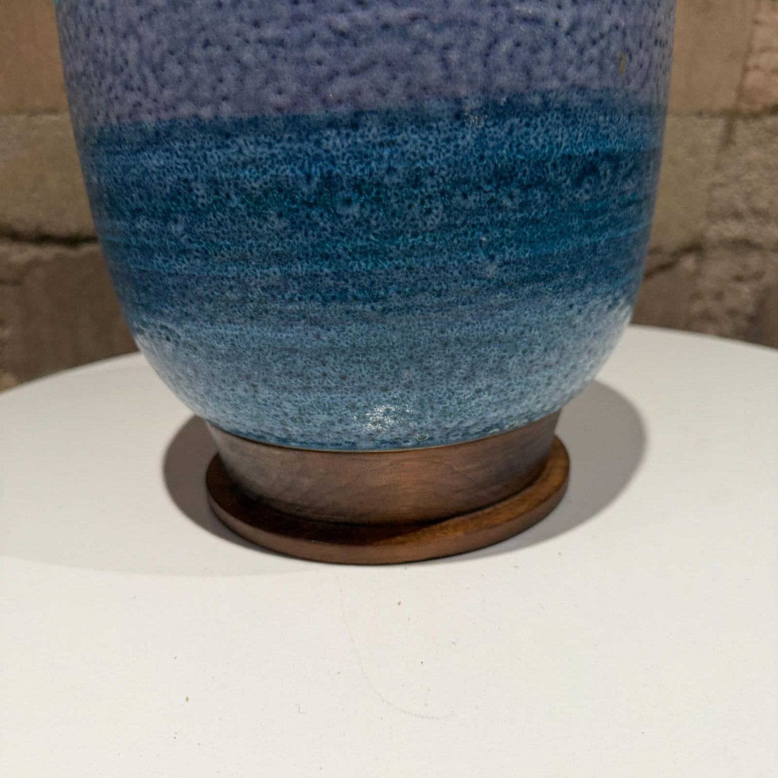 Aldo Londi Bitossi Table Lamp Stripped Blue Mid-Century Modern - 8