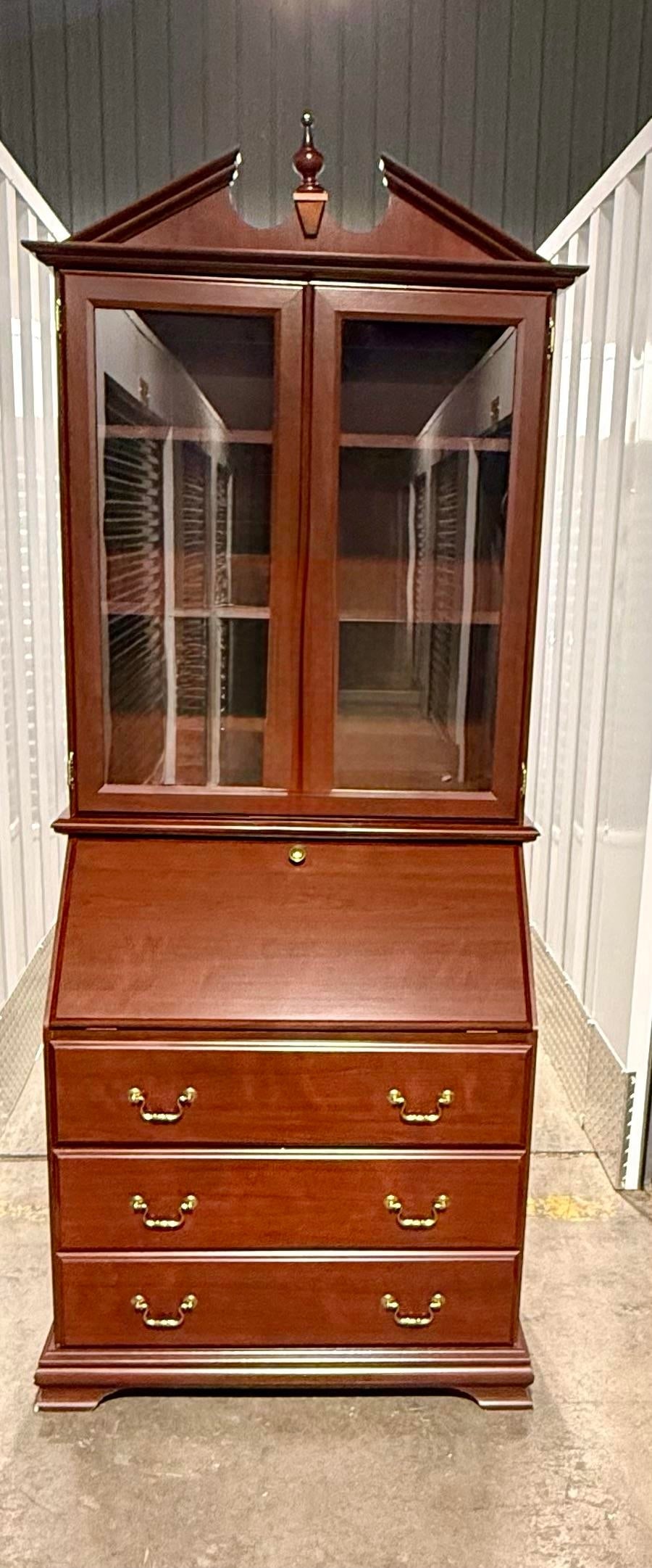 Late 20th Century Chippendale Secretary Desk With Bookcase - 11