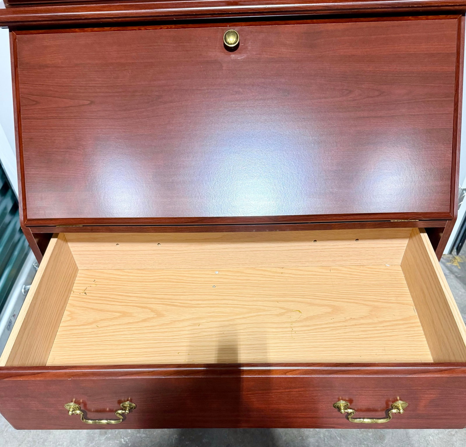 Late 20th Century Chippendale Secretary Desk With Bookcase - 6