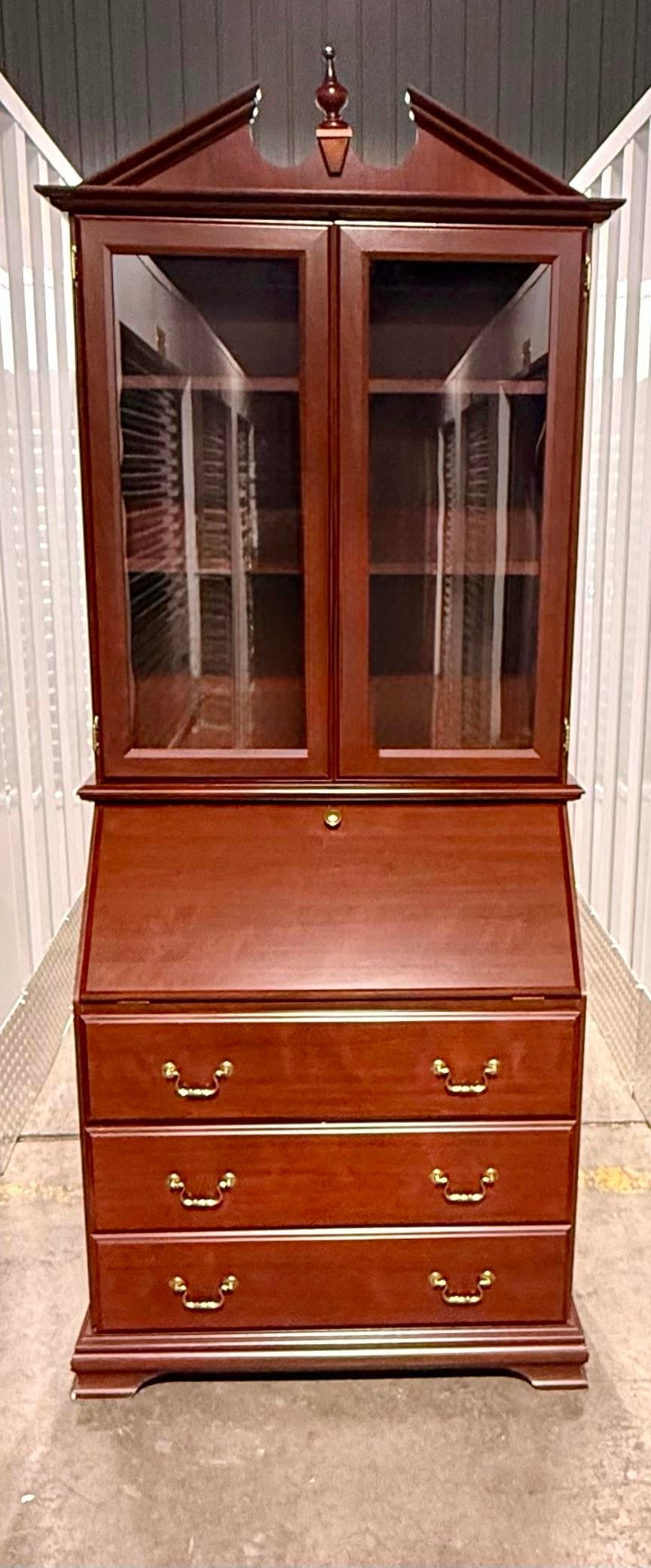 Late 20th Century Chippendale Secretary Desk With Bookcase - 7