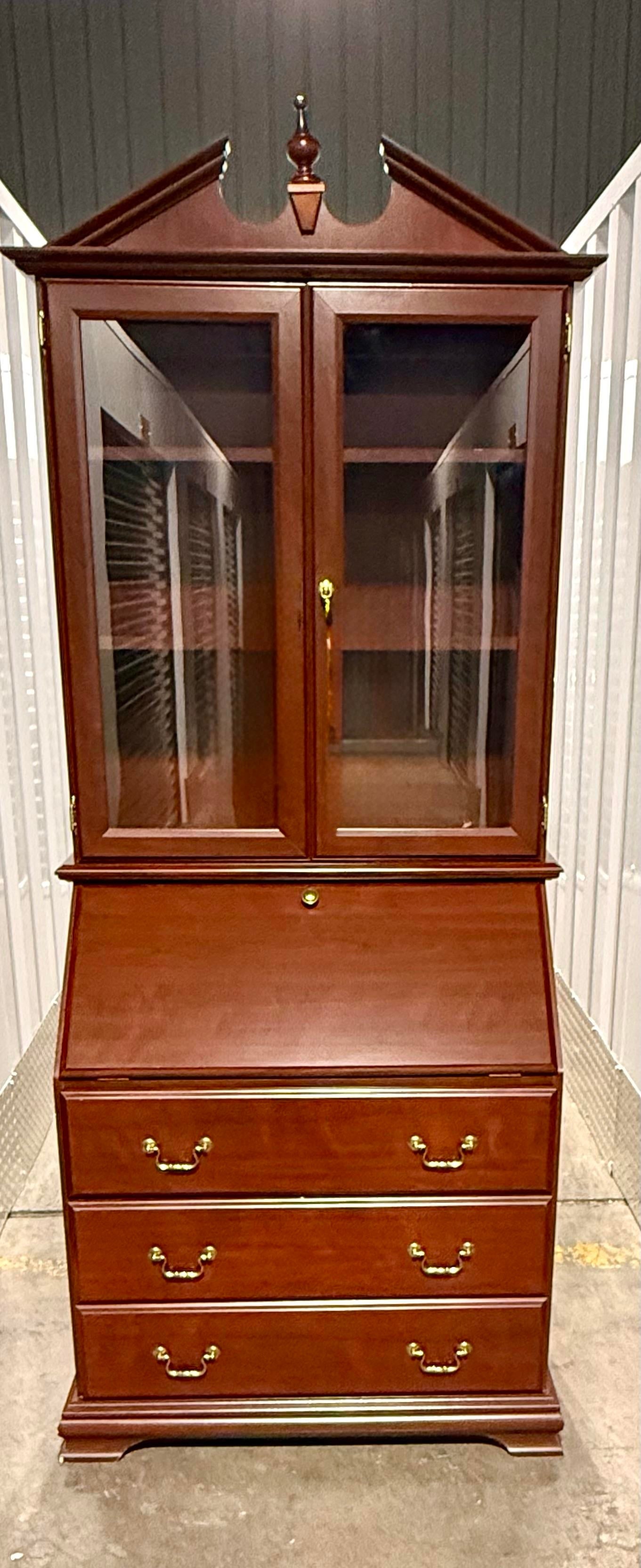 Late 20th Century Chippendale Secretary Desk With Bookcase - 9