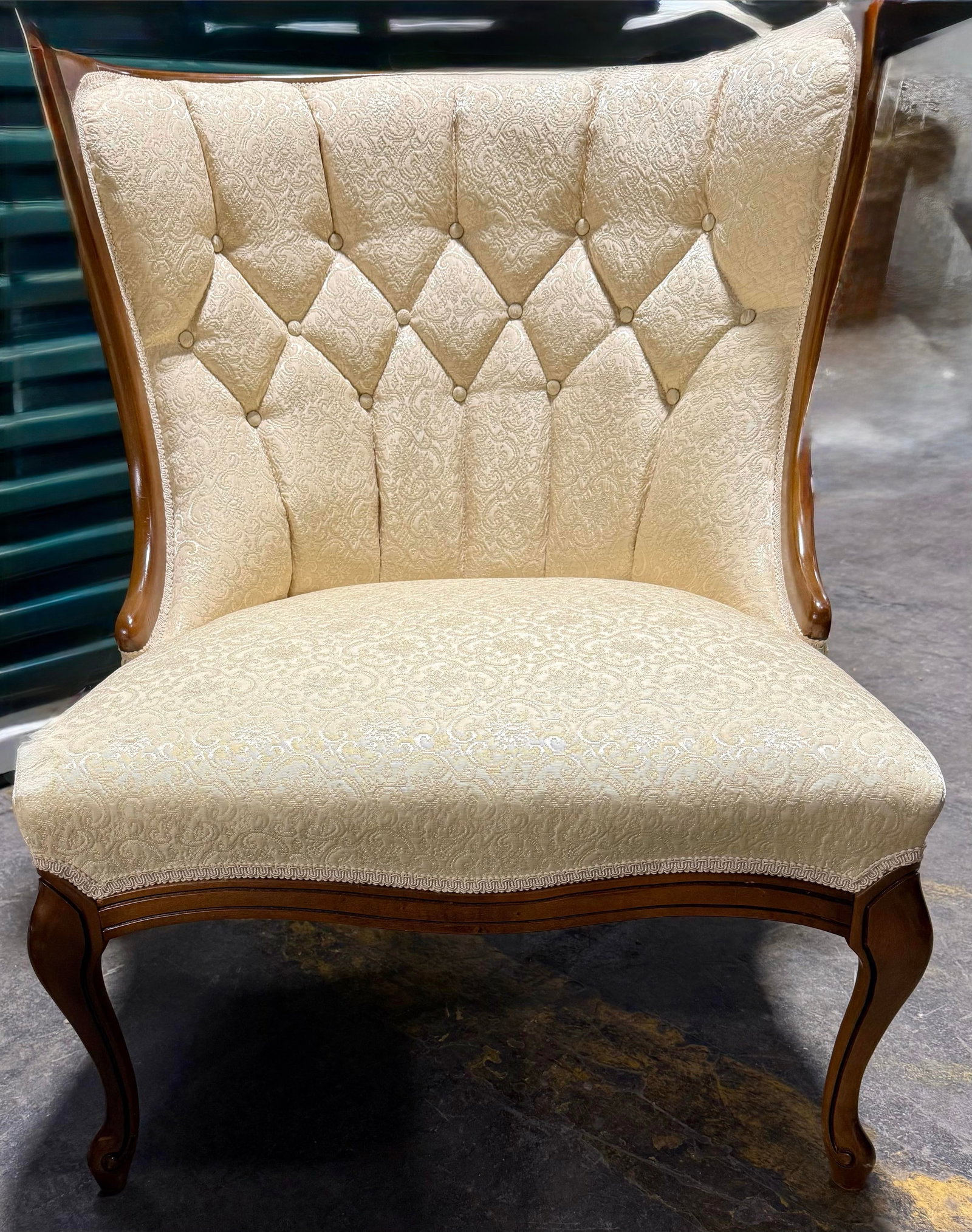 Pair of Antique Tufted Back Accent Chairs - 10