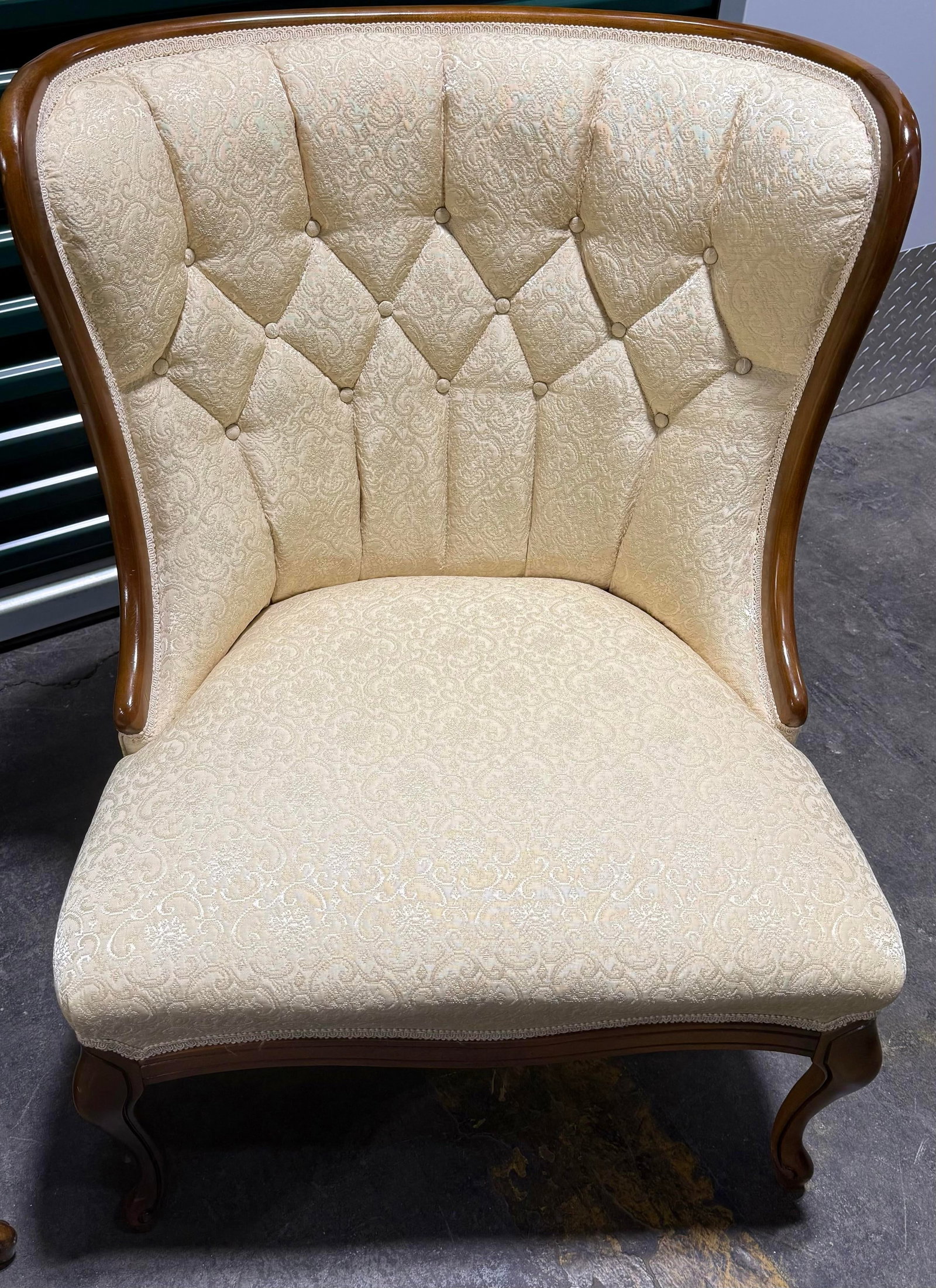 Pair of Antique Tufted Back Accent Chairs - 2
