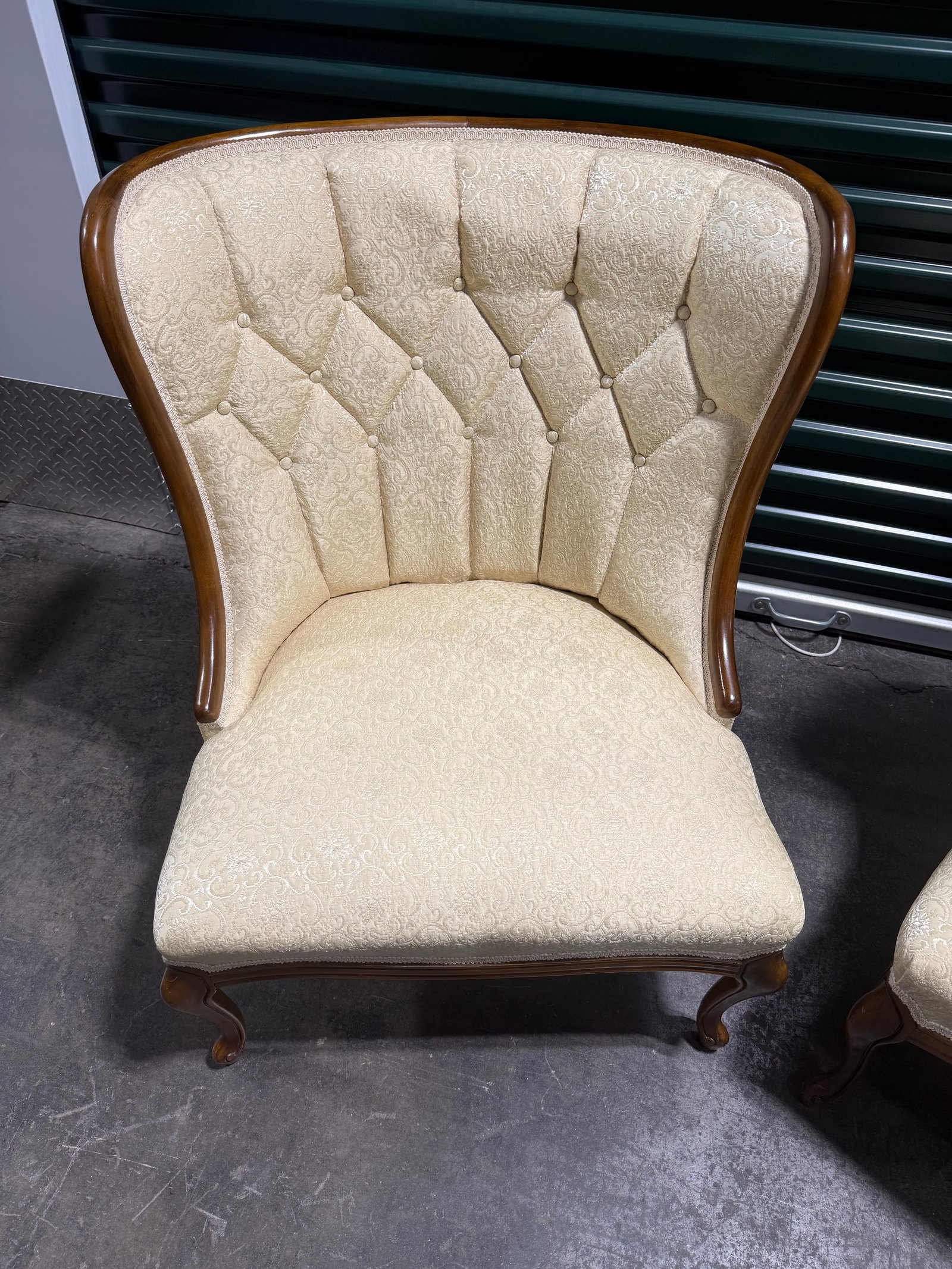 Pair of Antique Tufted Back Accent Chairs - 3