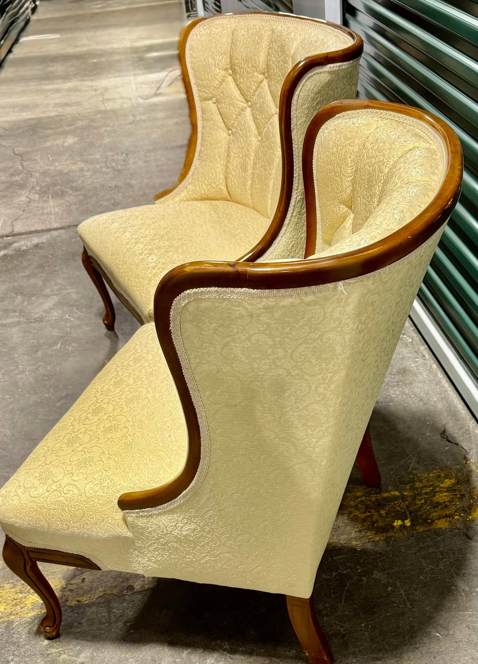 Pair of Antique Tufted Back Accent Chairs - 6