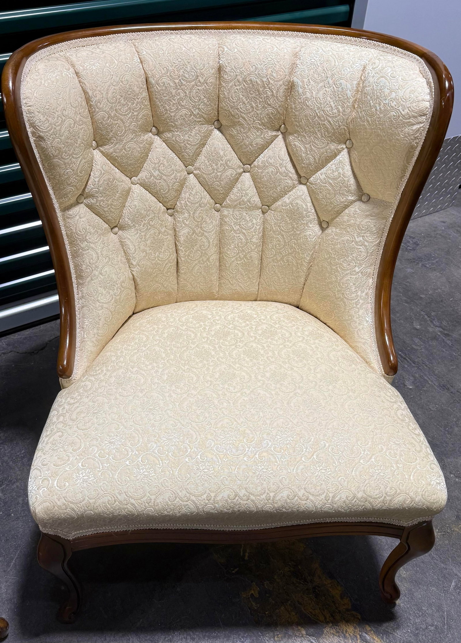 Pair of Antique Tufted Back Accent Chairs - 8