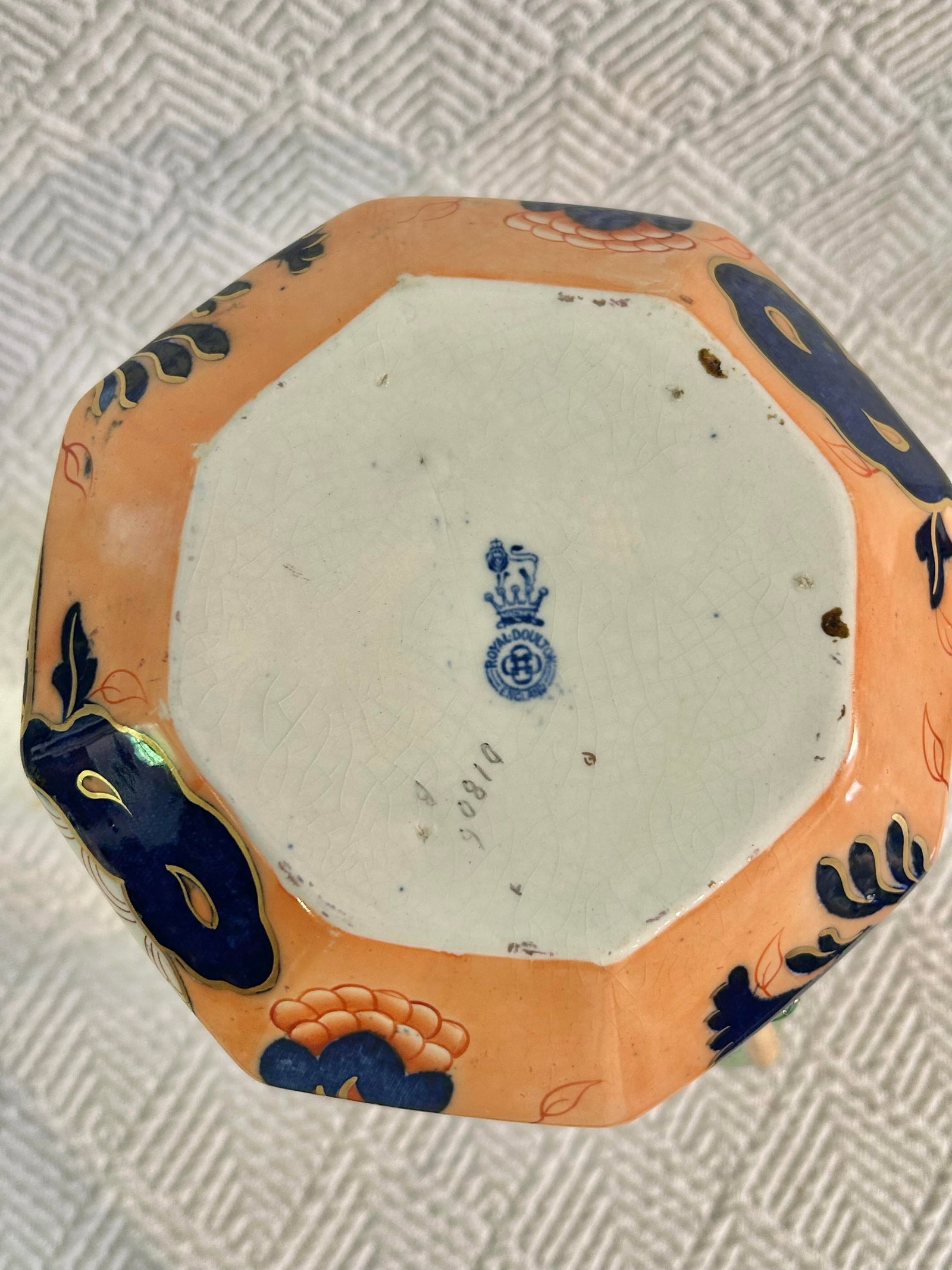 Early 20th Century Royal Doulton Imari Style Dragon Handle Cabinet Jug – Crackle Glaze – - 10