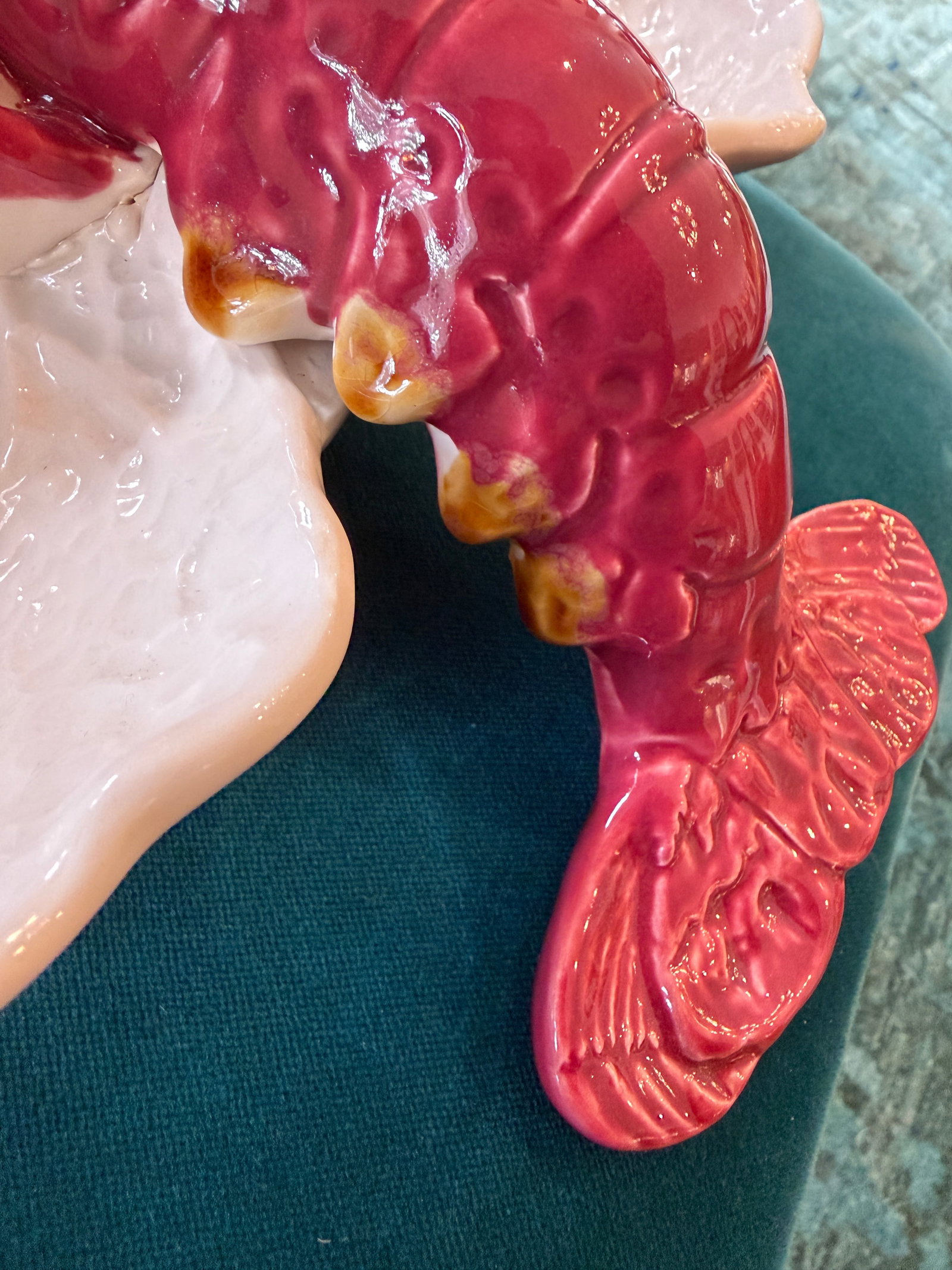 Vintage Large Pre-1960's "Agatha Christie" Majolica Lobster Platter - 11