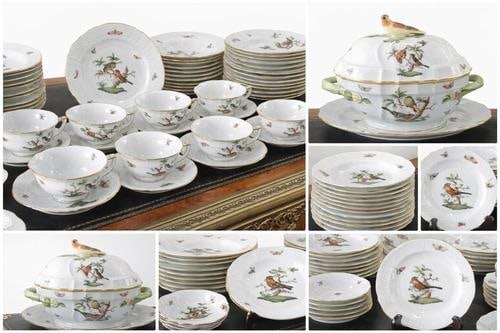 Herend Rothschild Bird Pattern Set of Fine Hungarian China - 107 Pieces - 7