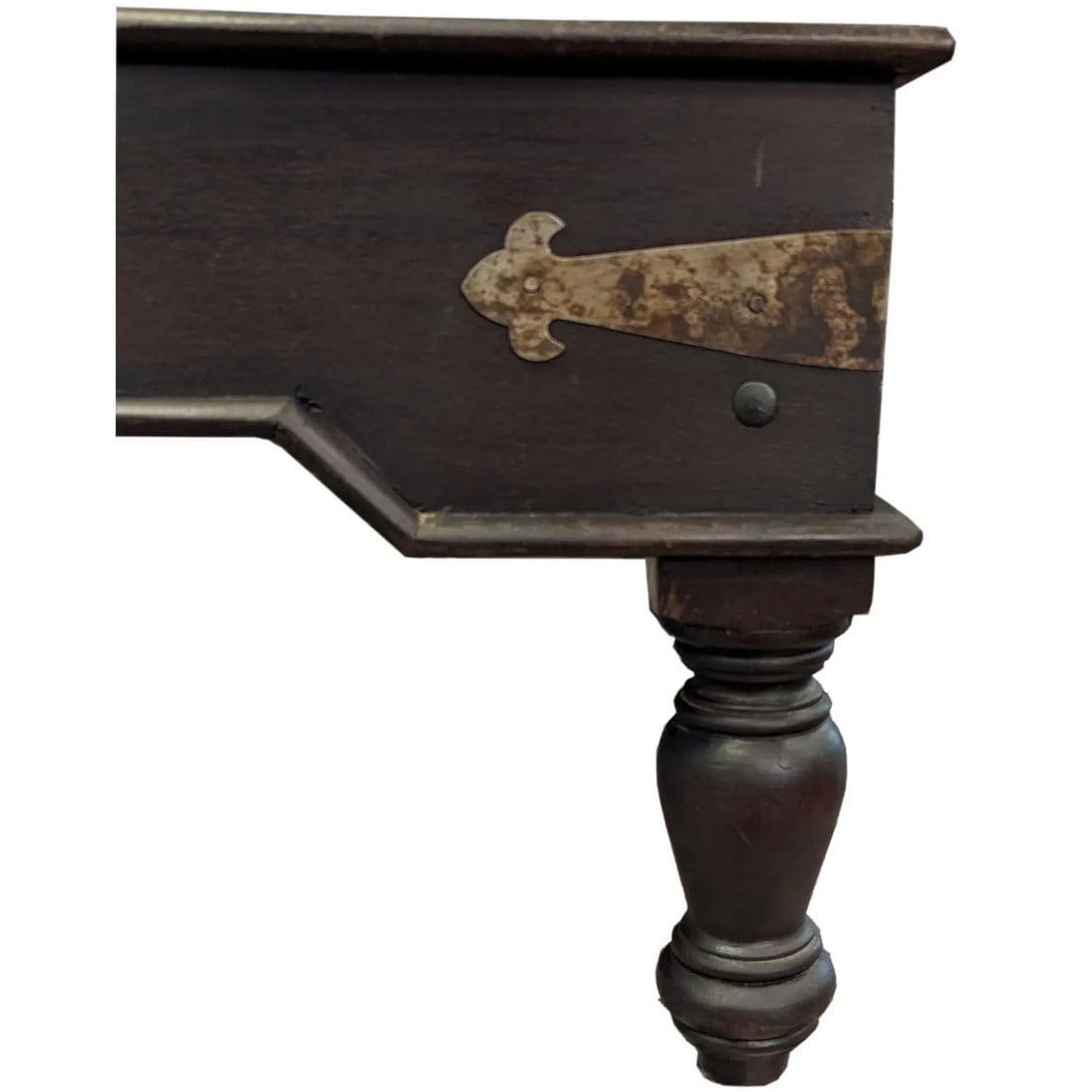 1950s Rustic Brown Solid Wood Repurposed Antique Door Coffee Table - 4