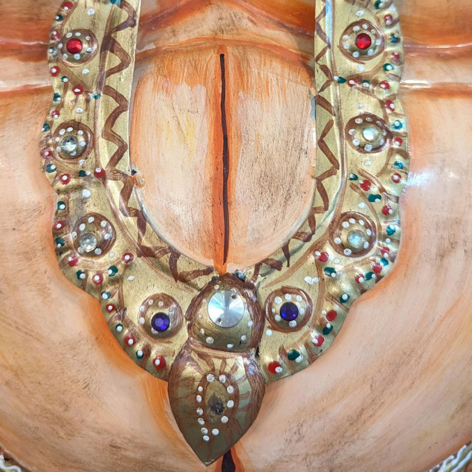 1910sLord Ganesha Metal Wall Art | Large 36" Hand Painted Ganpati Sculpture | Indian Spiritual Home - 6