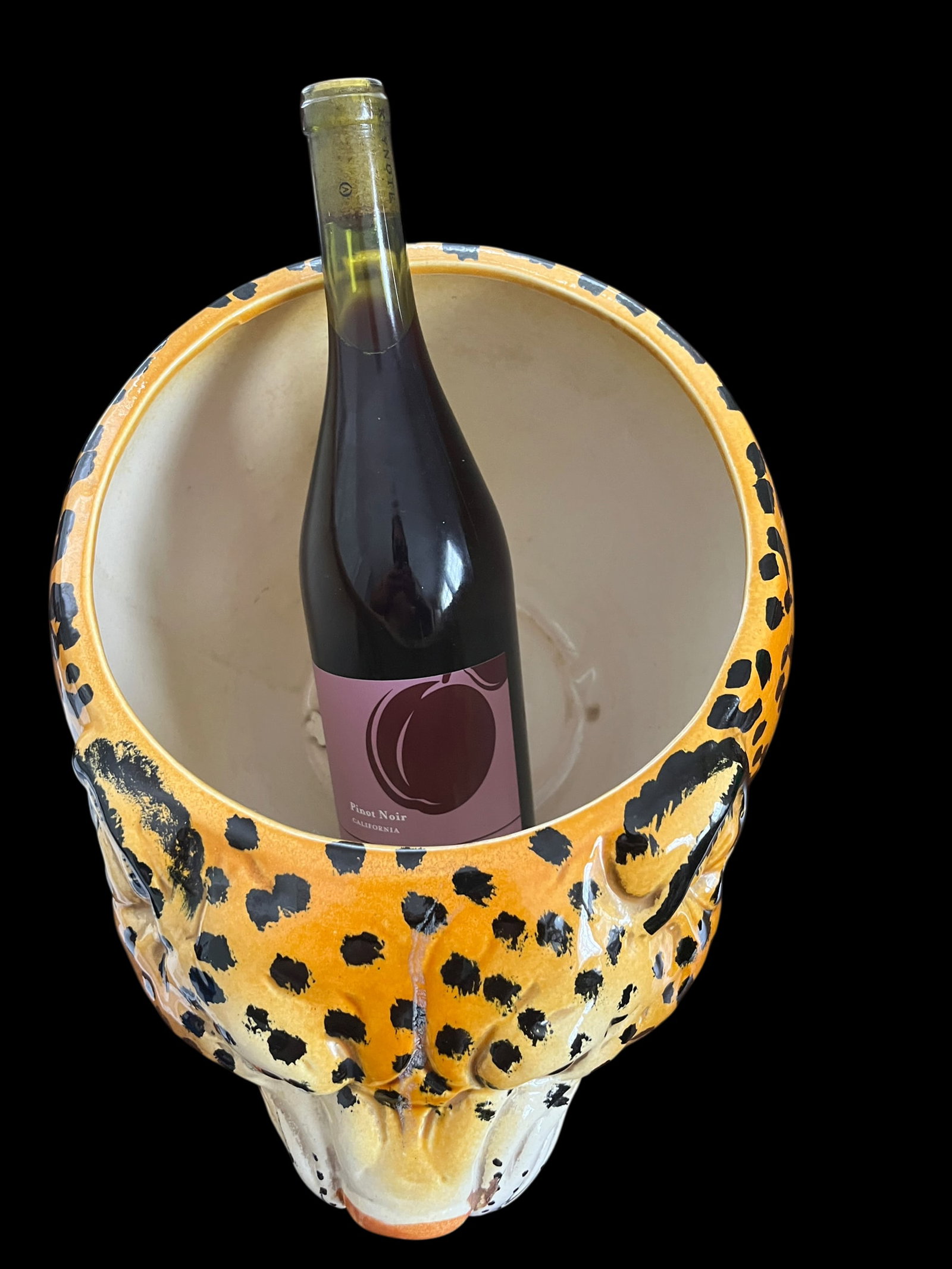 1970s Monumental Sculptural Leopard Head Cachepot – Hand Painted Ceramic – Hollywood - 4