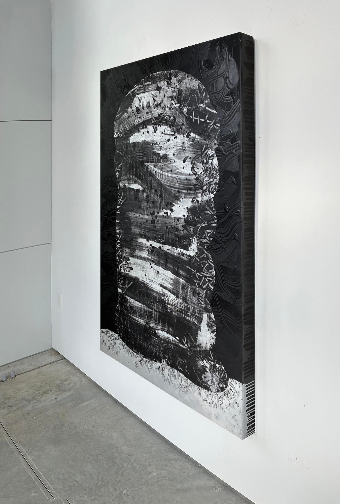 Onyx Mined by Silver by Michael DesRosiers Polymer Paint on MDF Panel (2022) - 2