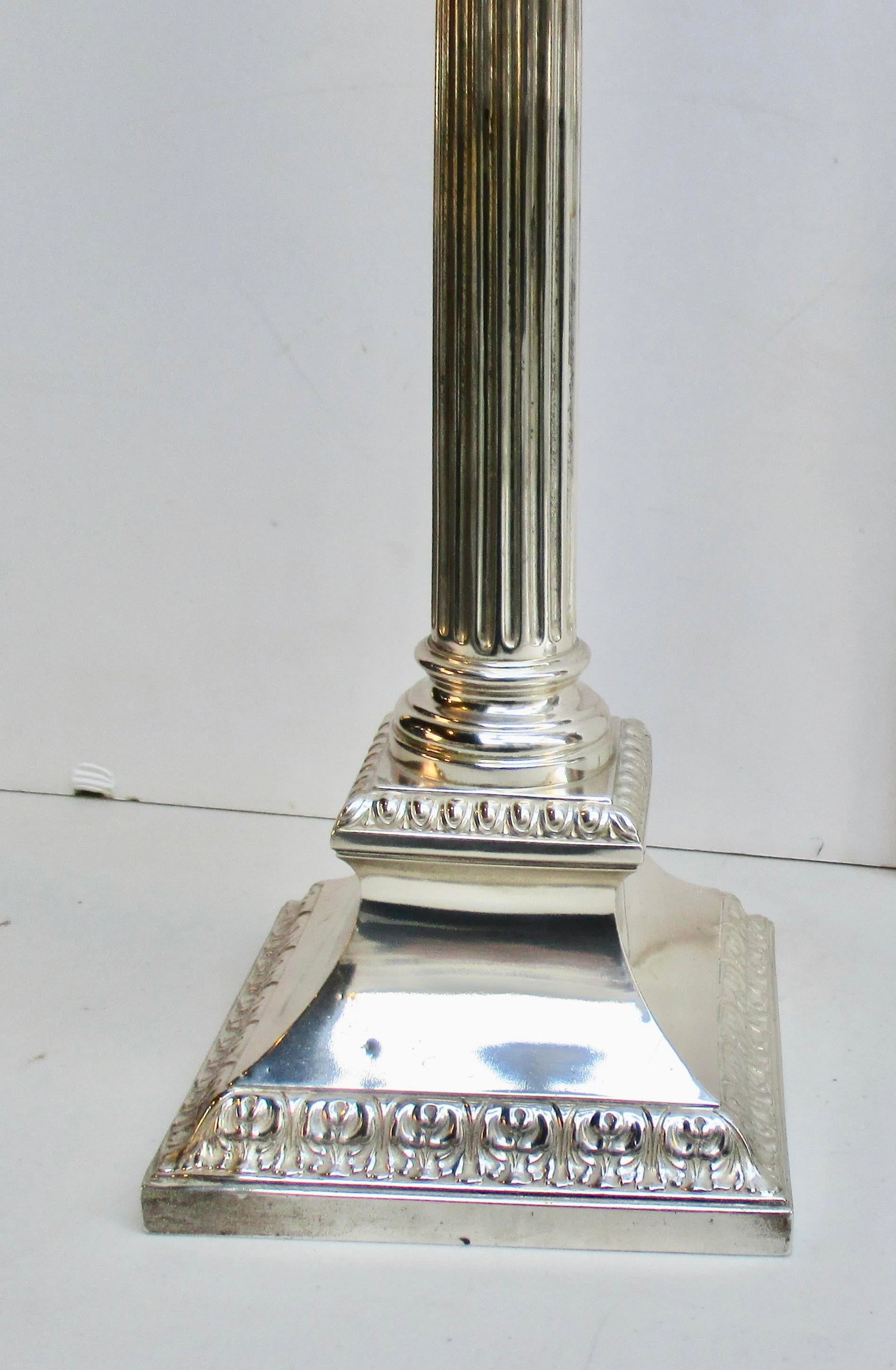 Grand-Scale Georgian Silver-Plate Candlabra 29" Tall - A Pair of 2 - 5