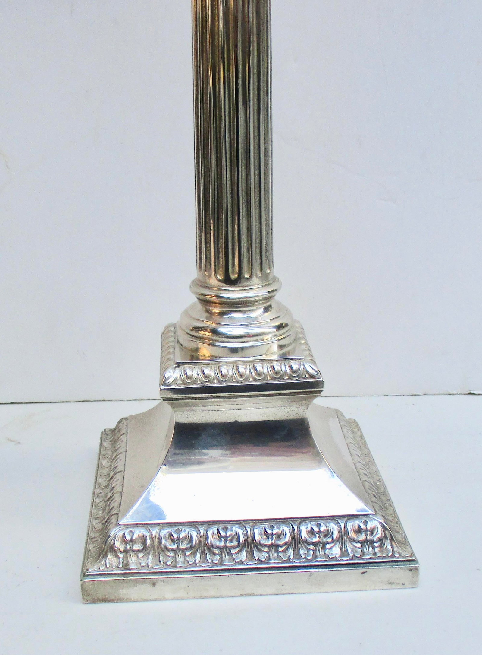 Grand-Scale Georgian Silver-Plate Candlabra 29" Tall - A Pair of 2 - 8