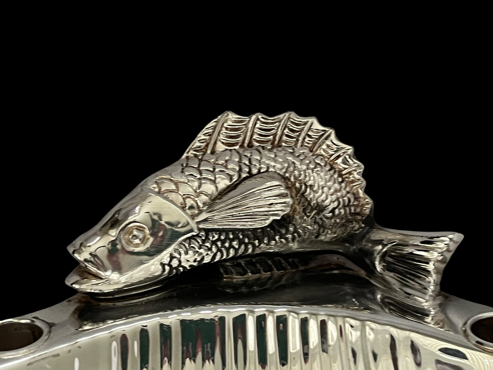 Vintage English Regency Sheffield Epns Hotel Silver Plated Koi Fish Clam Shell Serving Platter - 5