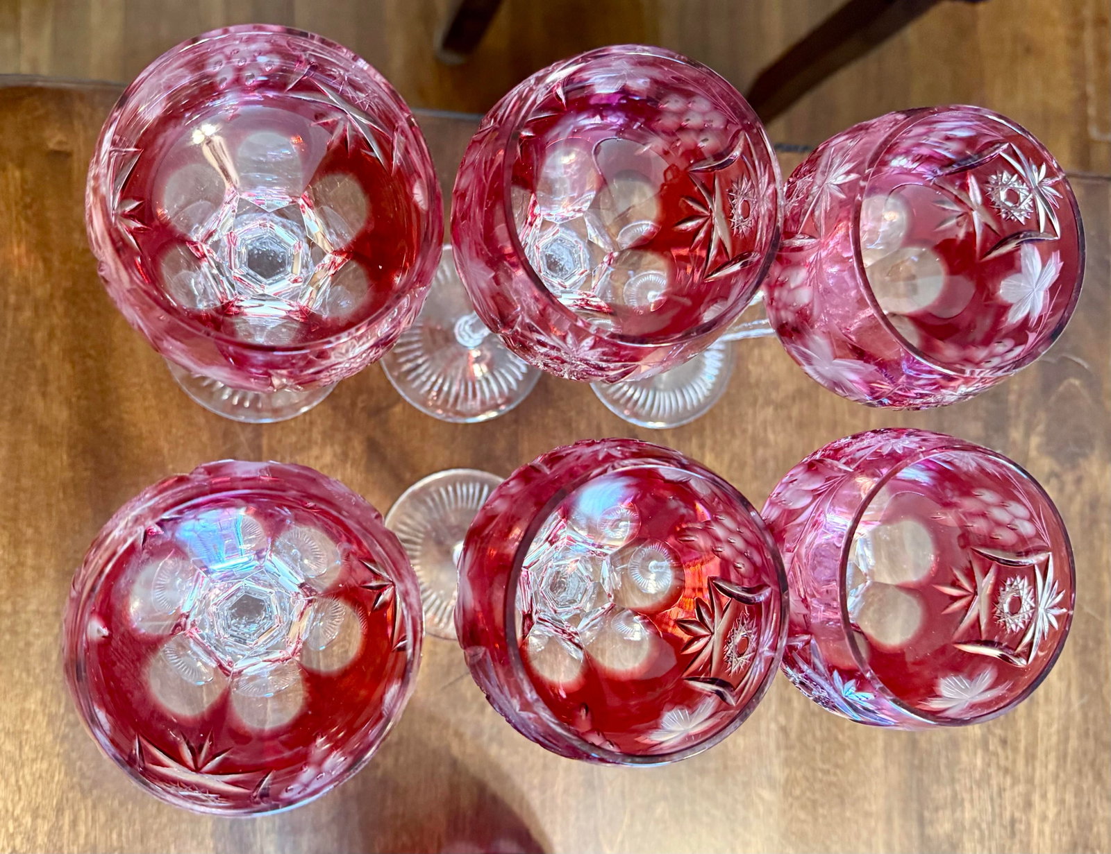 1940s Nachtmann Traube Crystal Decanter and Wine Glasses - 7pcs - 10