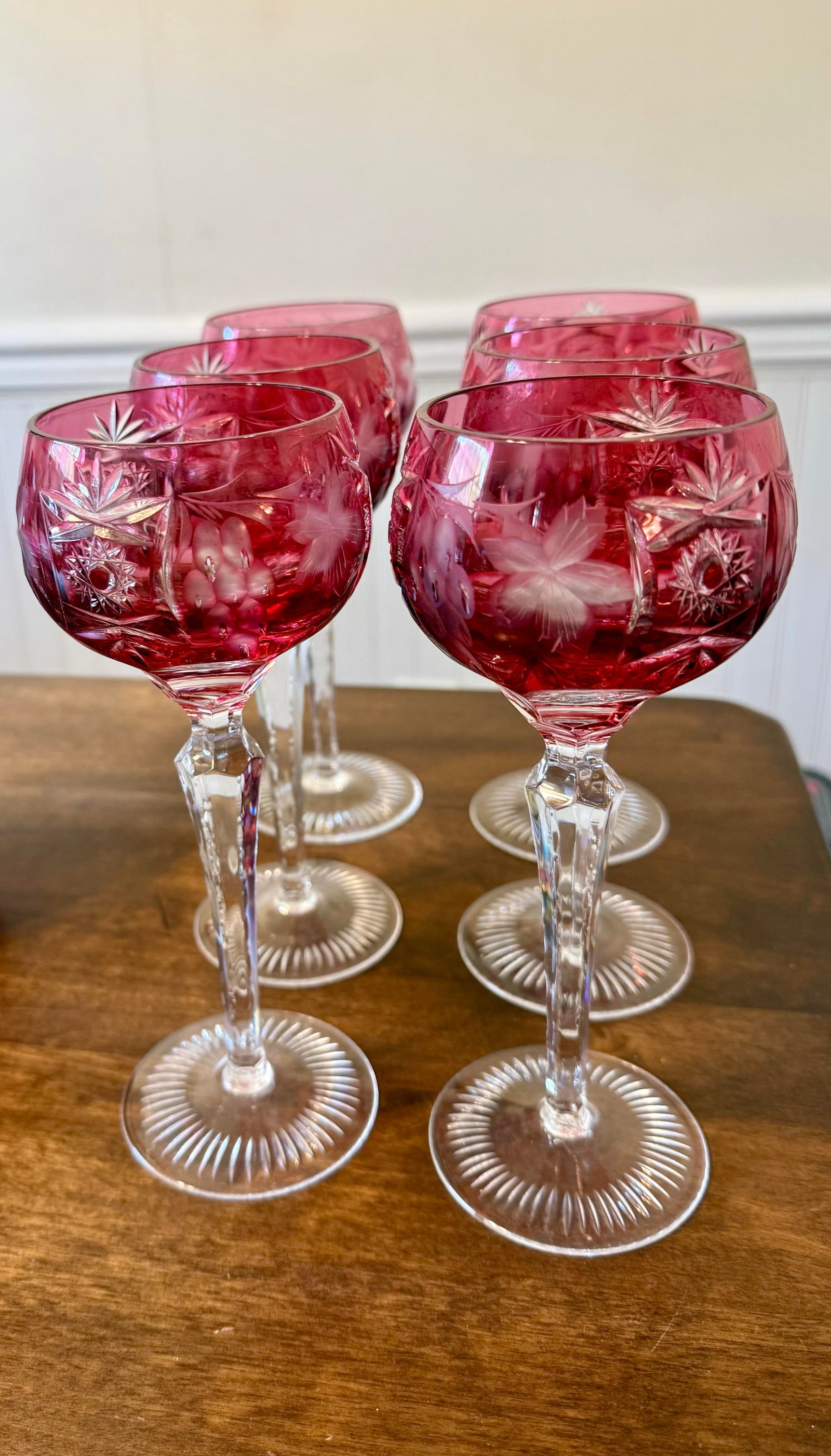 1940s Nachtmann Traube Crystal Decanter and Wine Glasses - 7pcs - 5