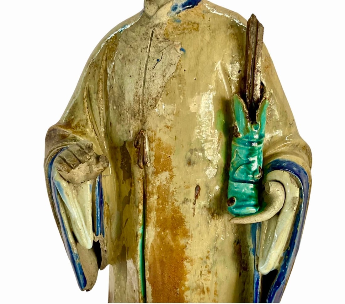 Very Large Fine Pair of Chinese Shiwan Figures of Immortals Qing Dynasty - 11