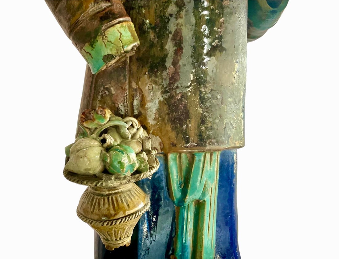 Very Large Fine Pair of Chinese Shiwan Figures of Immortals Qing Dynasty - 12