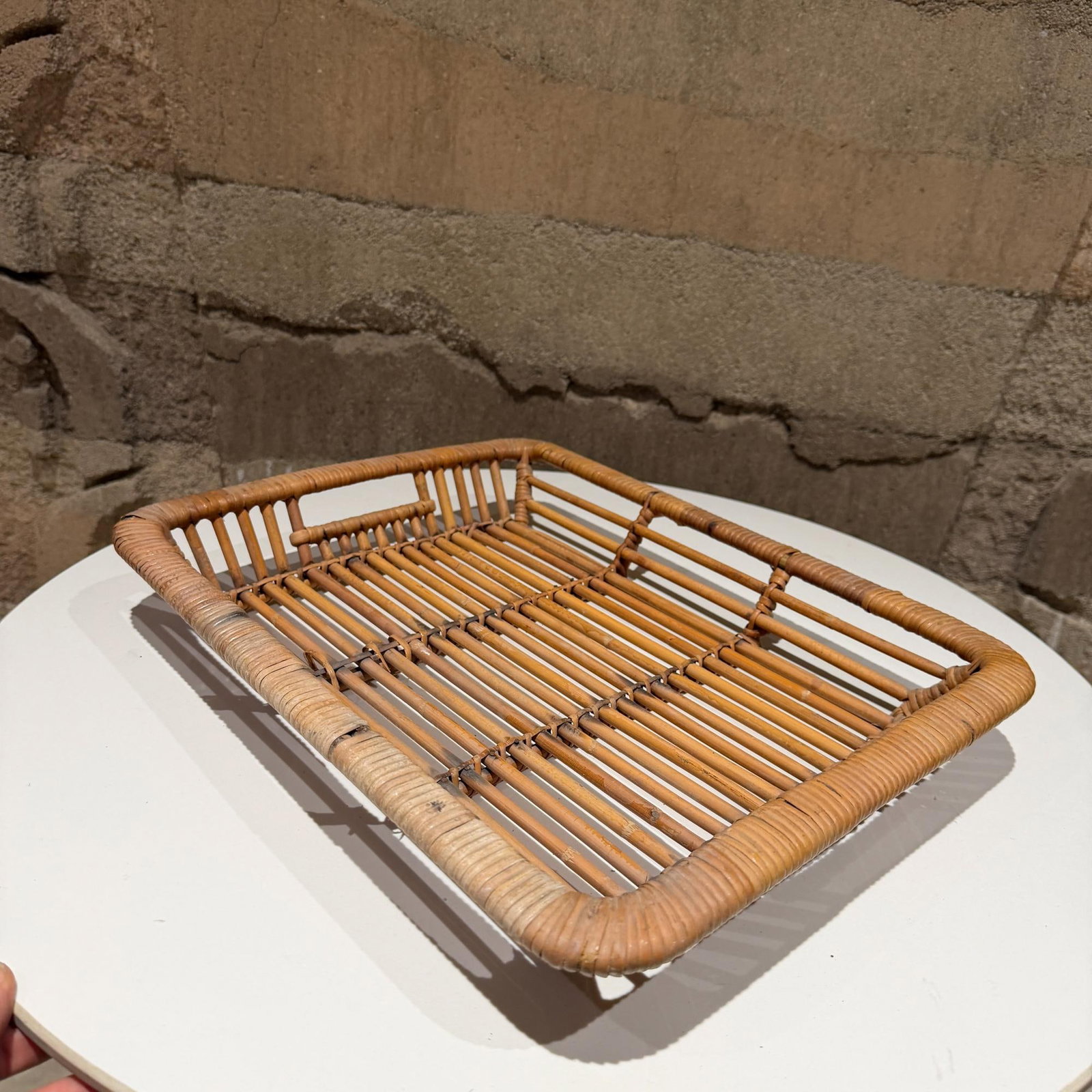 Vintage Rattan Tray by Artek Finland Scandinavian Modern - 5