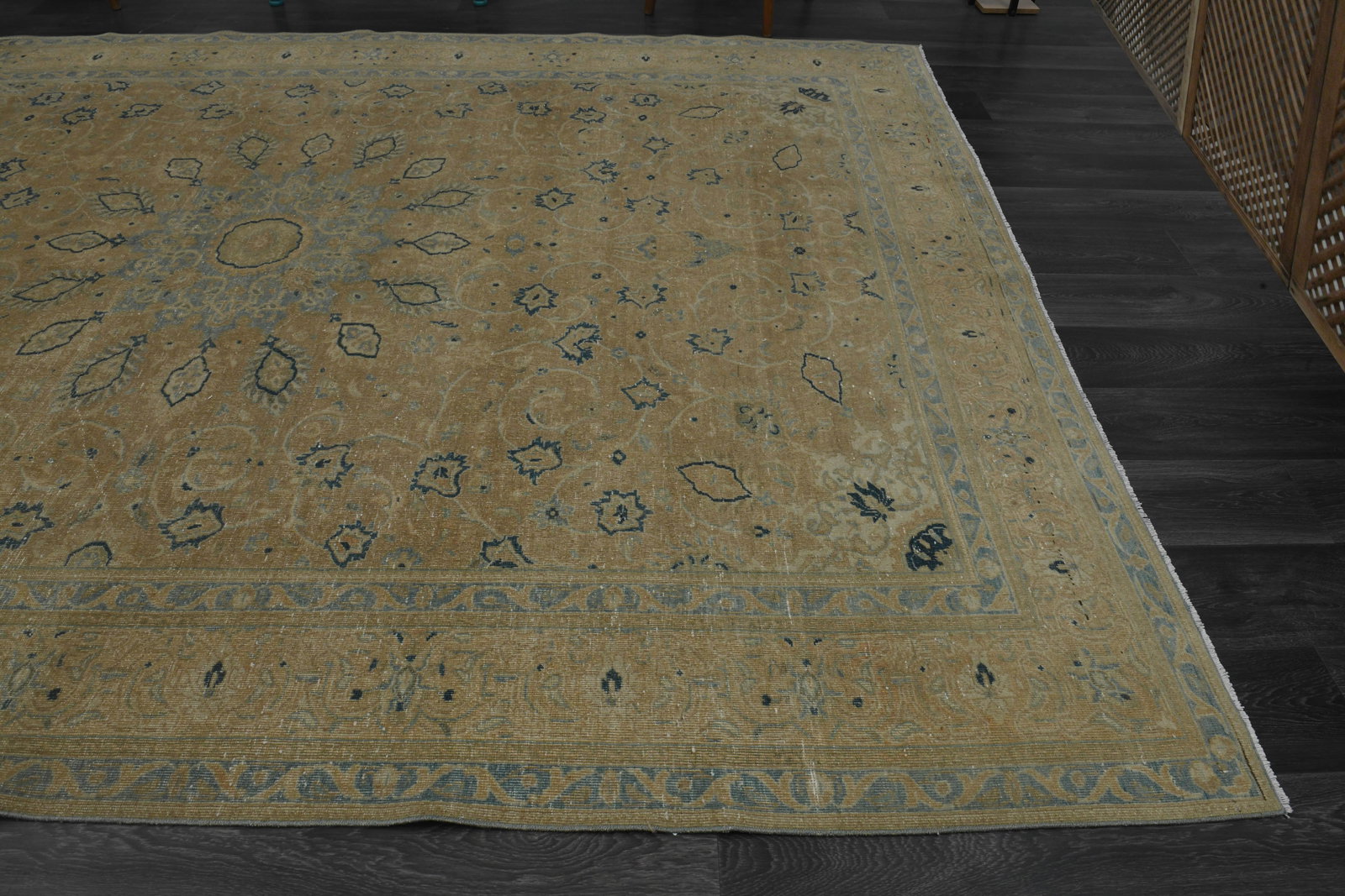 1970s Vintage Persian Handknotted Wool Orange Oversize Area Rug - 4